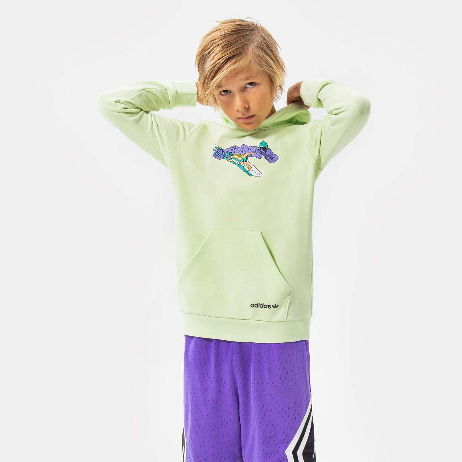 Kinder ADIDAS HOODIE HOODIE BOY HF7436 Grün