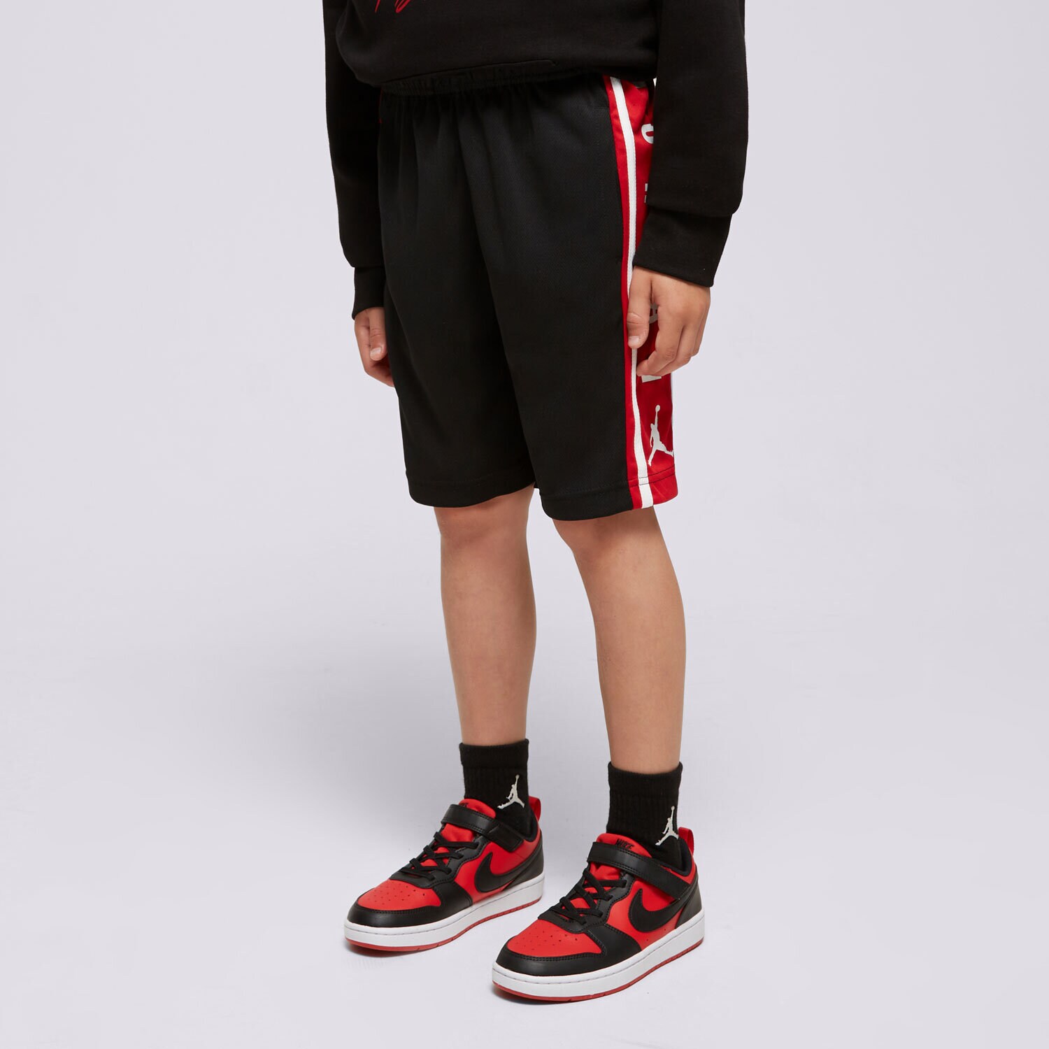 Kinder JORDAN SHORTS HBR PLY SHRT BLK/RD B 957115-023 Schwarz