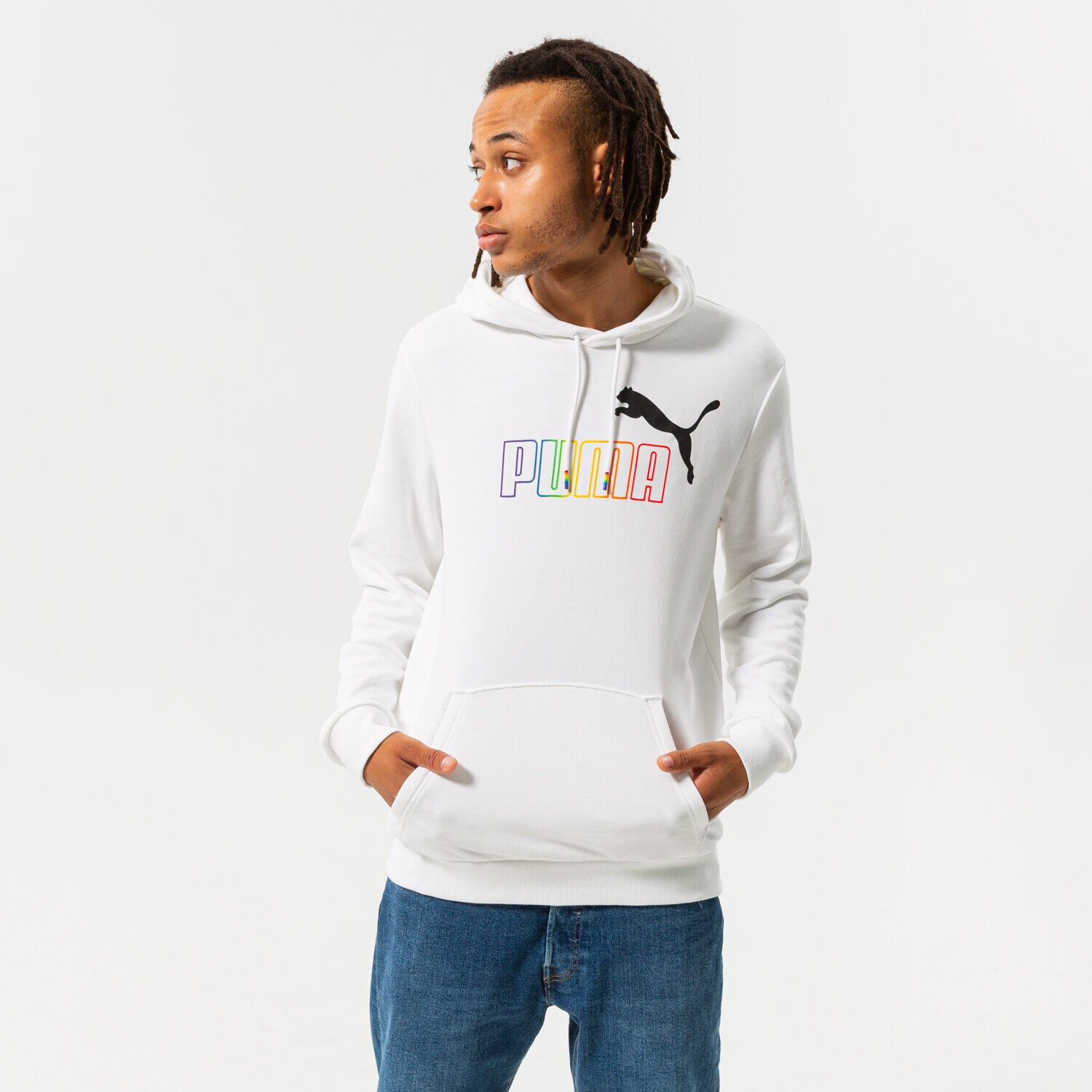 Herren PUMA HOODIE ESS+ RAINBOW HOODIE TR 848678 02 Weiß