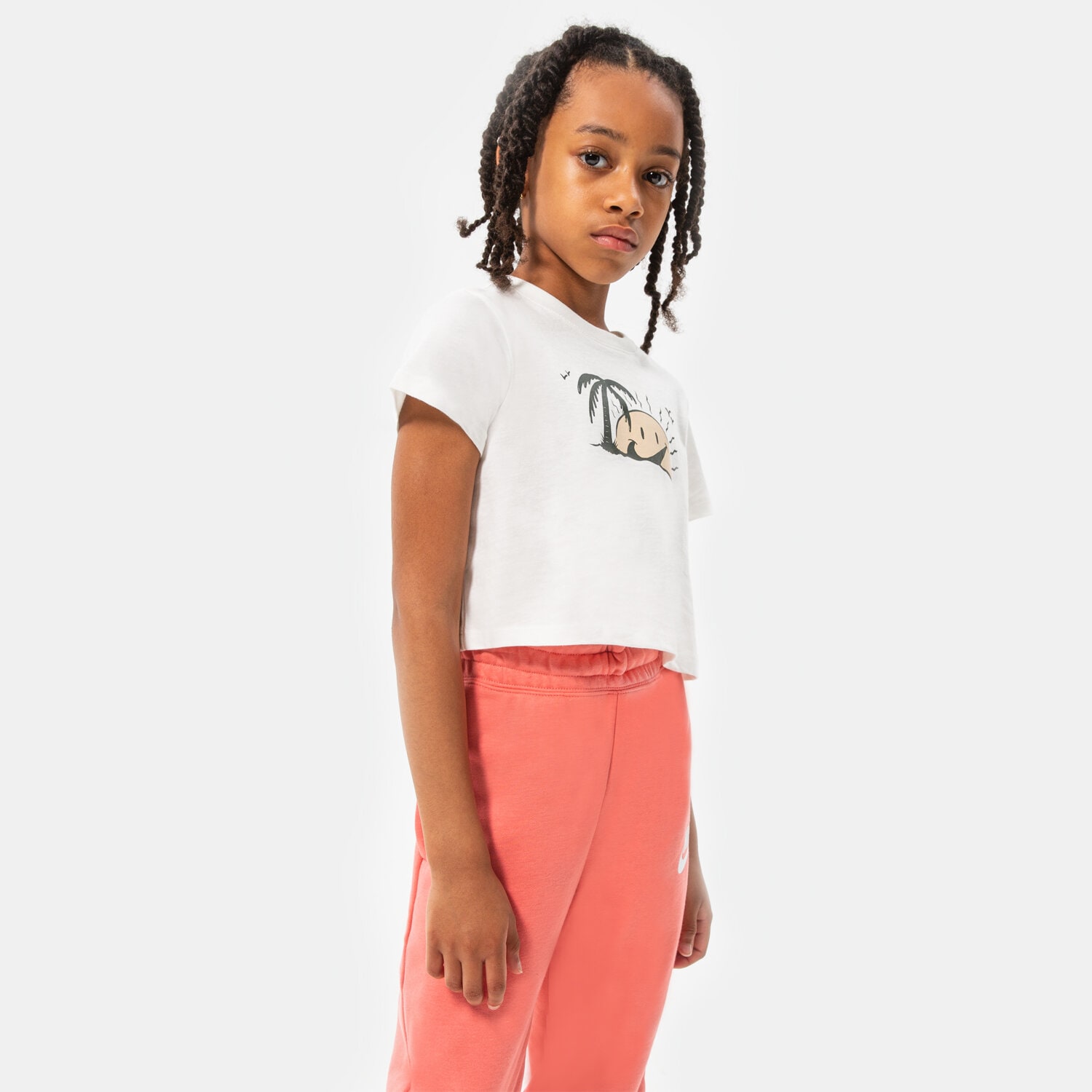Kinder T-Shirt NIKE T-SHIRT G NSW TEE SUN SWOOSH CROP GIRL DQ4376-133 Weiß
