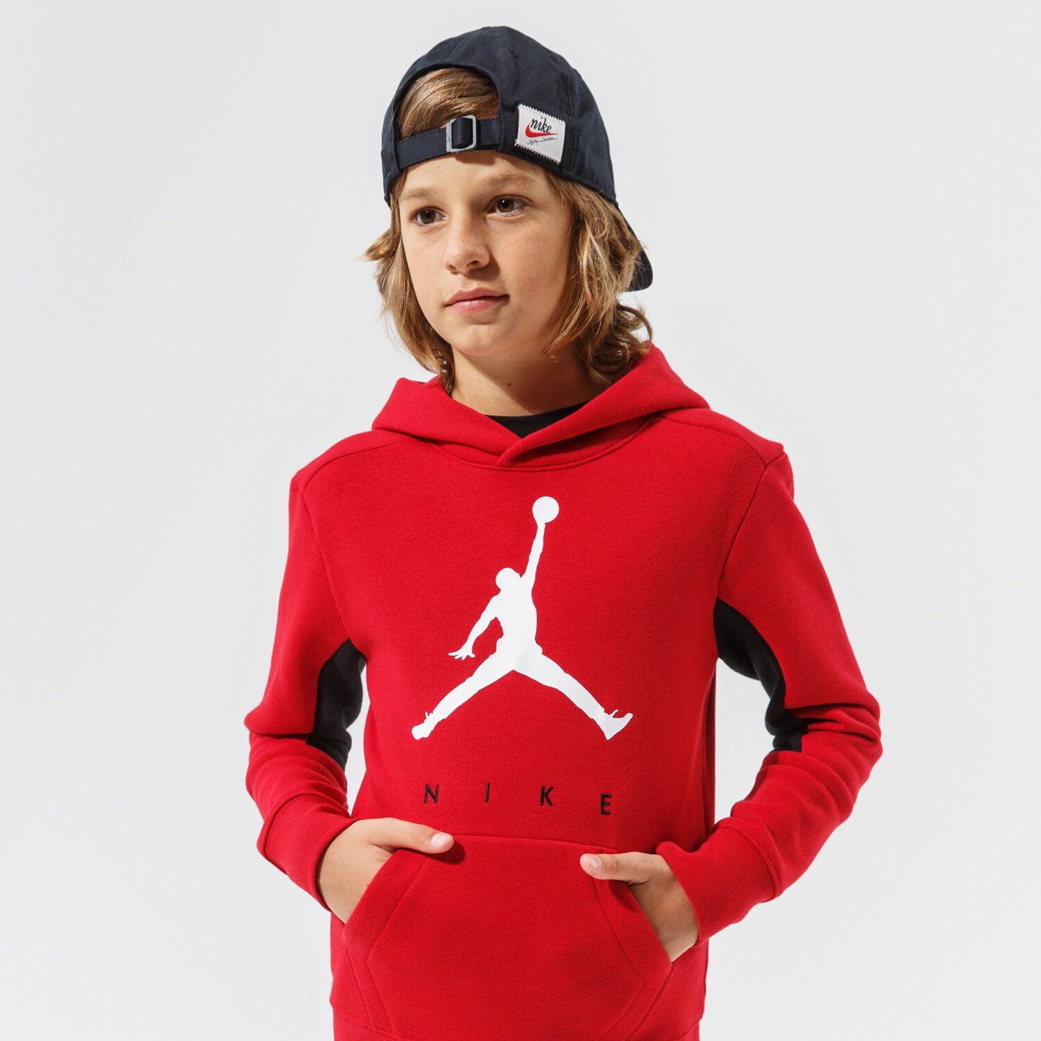 Kinder JORDAN HOODIE JUMPMAN BY NIKE PO BOY 95A675-R78 Rot
