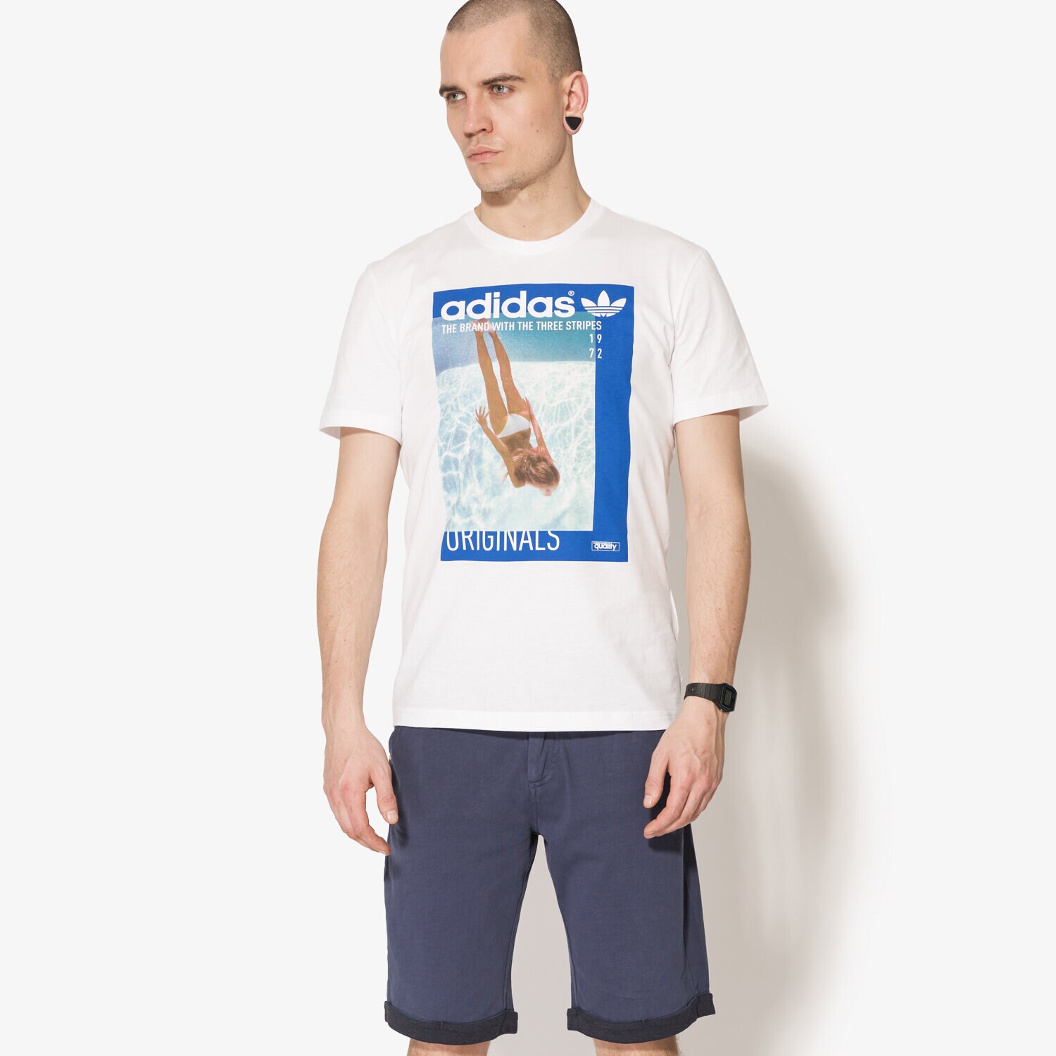 Herren T-Shirt ADIDAS T-SHIRT SS GRAPHIC GIRL BQ3038 Weiß