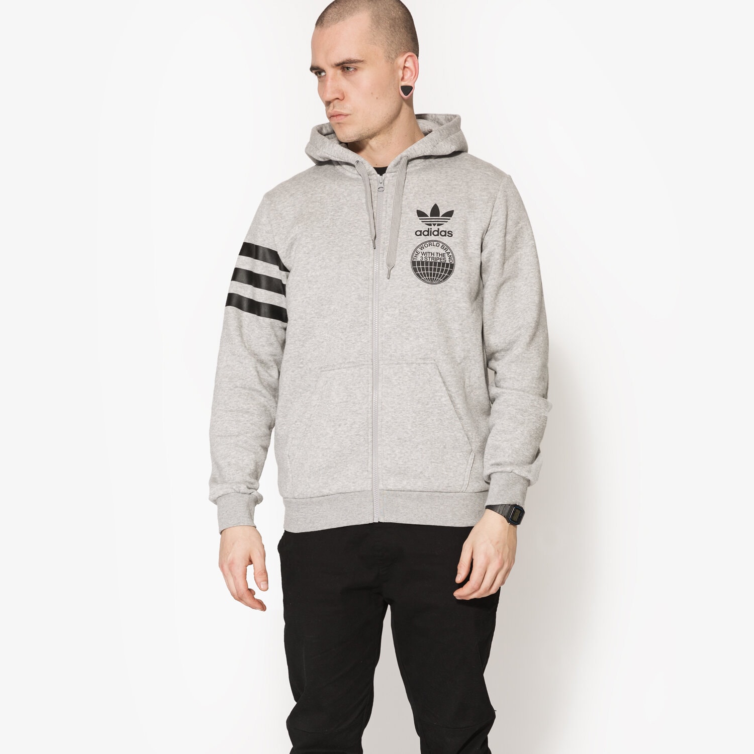 Herren ADIDAS SWEATSHIRT STREET GRAPH FZ BP8920 Grau
