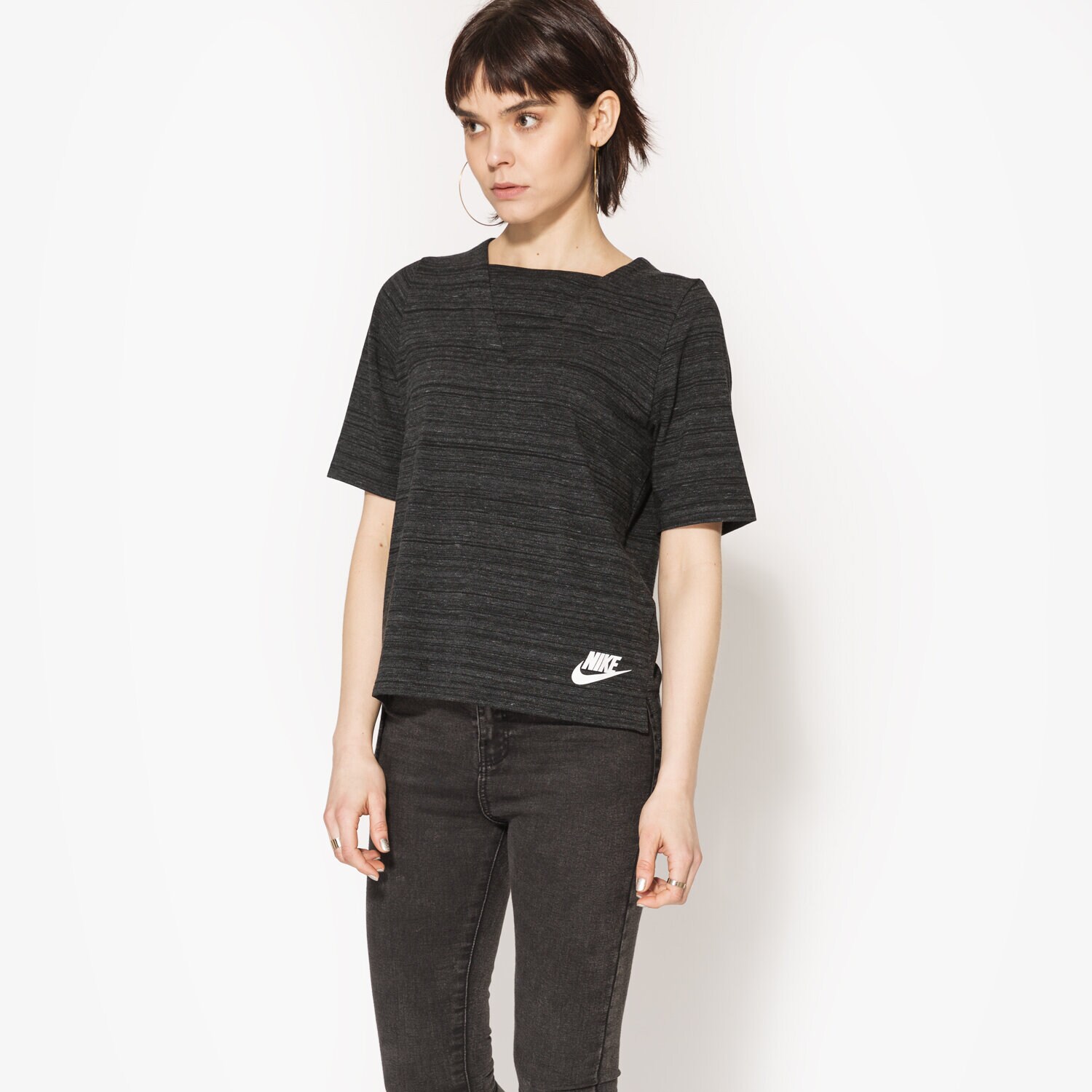 Damen T-Shirt NIKE T-SHIRT SS NSW AV15 TOP KNT 838954010 Schwarz