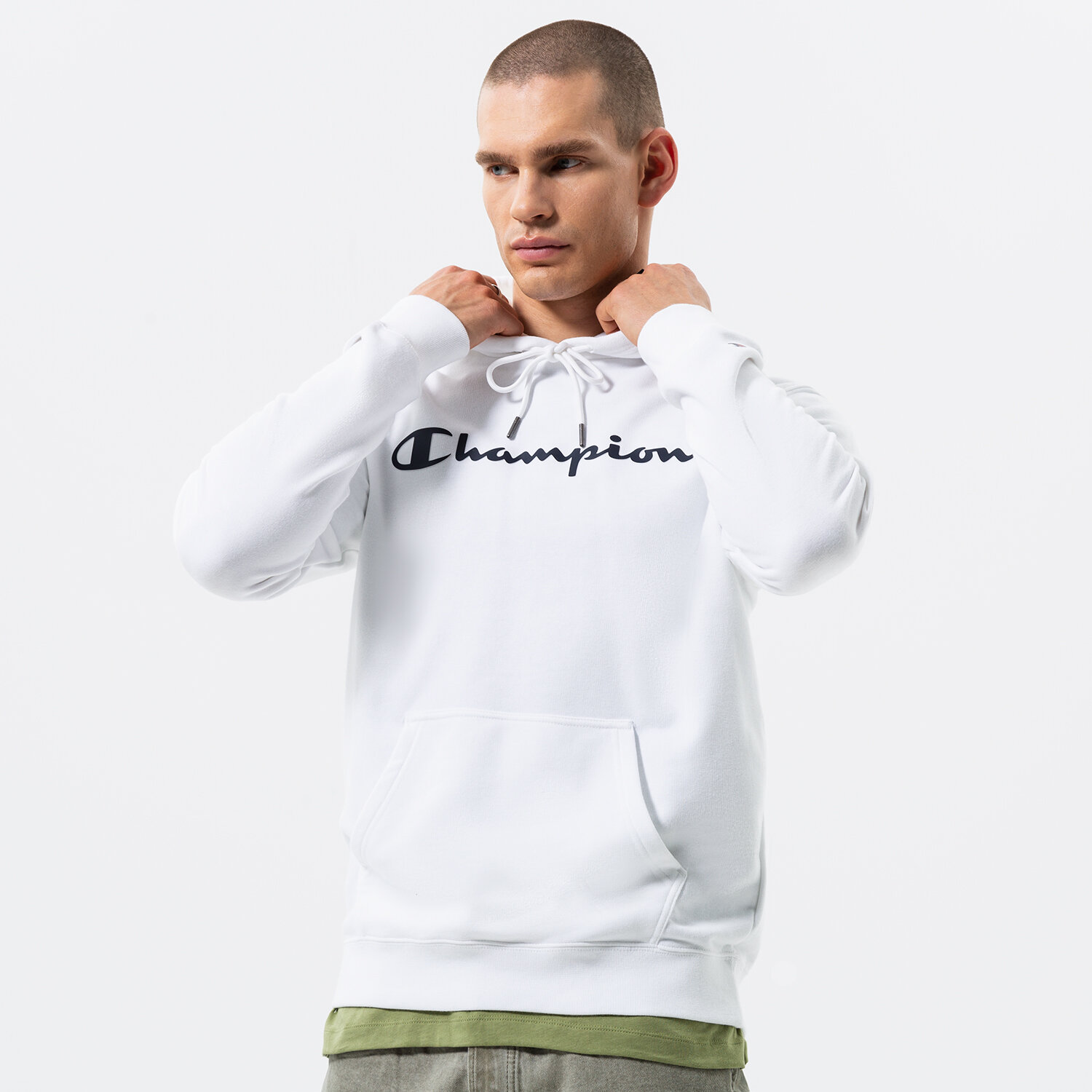 Herren CHAMPION HOODIE HOODED SWEATSHIRT 217142WW001 Weiß