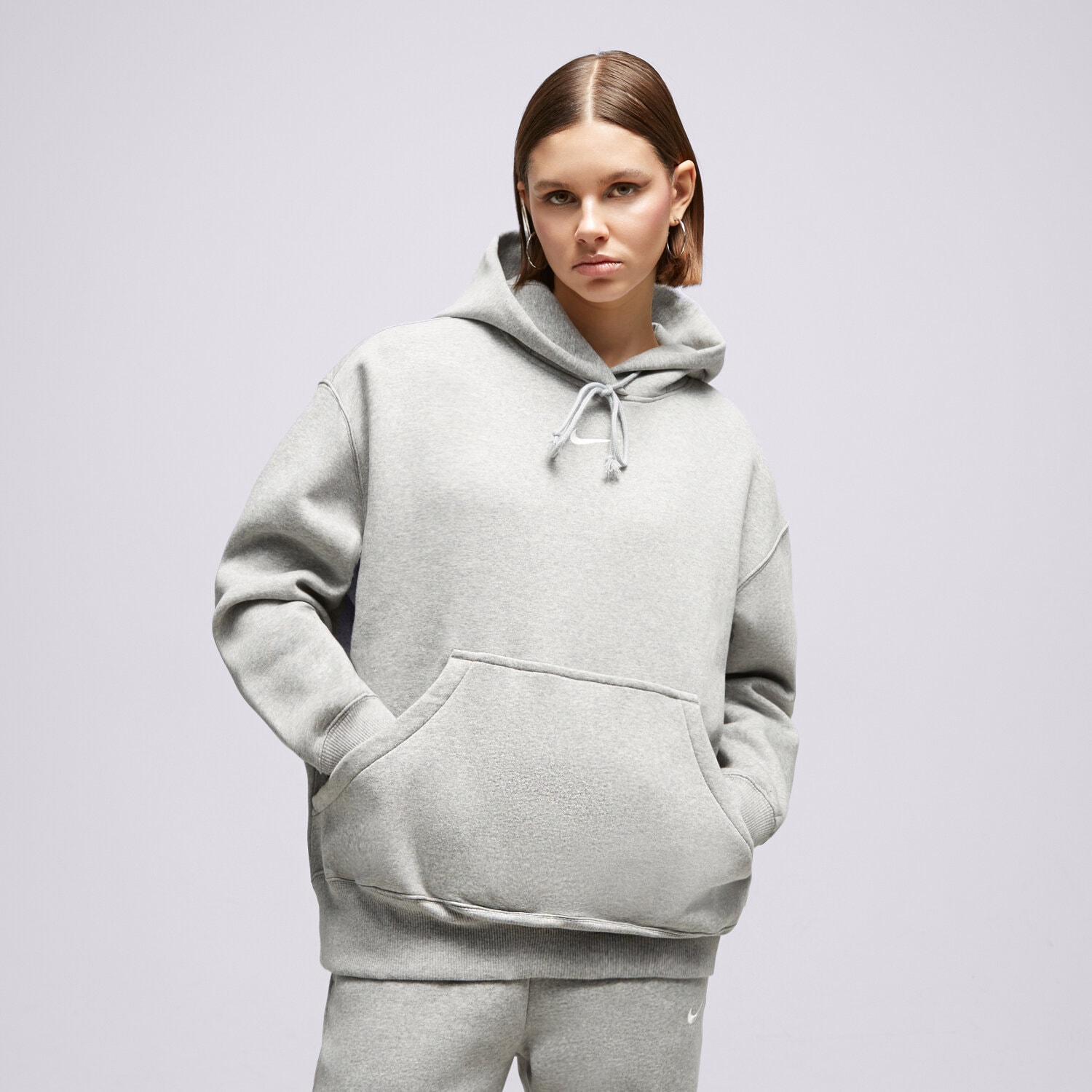 Damen NIKE HOODIE W NSW PHNX FLC OS PO HOODIE DQ5860-063 Grau