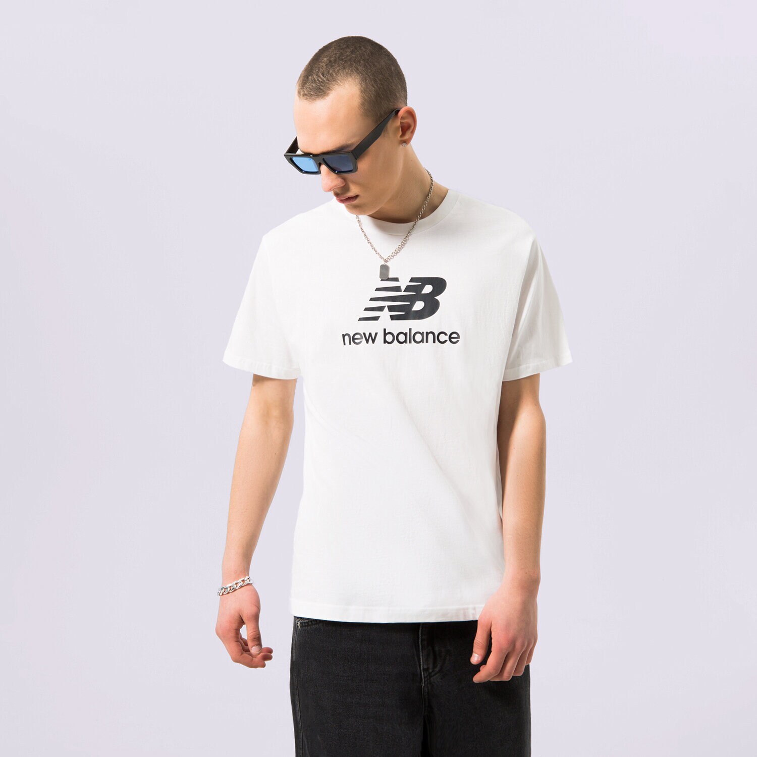 Herren T-Shirt NEW BALANCE T-SHIRT NB ESSENTIALS LOGO TEE MT31541WT Weiß