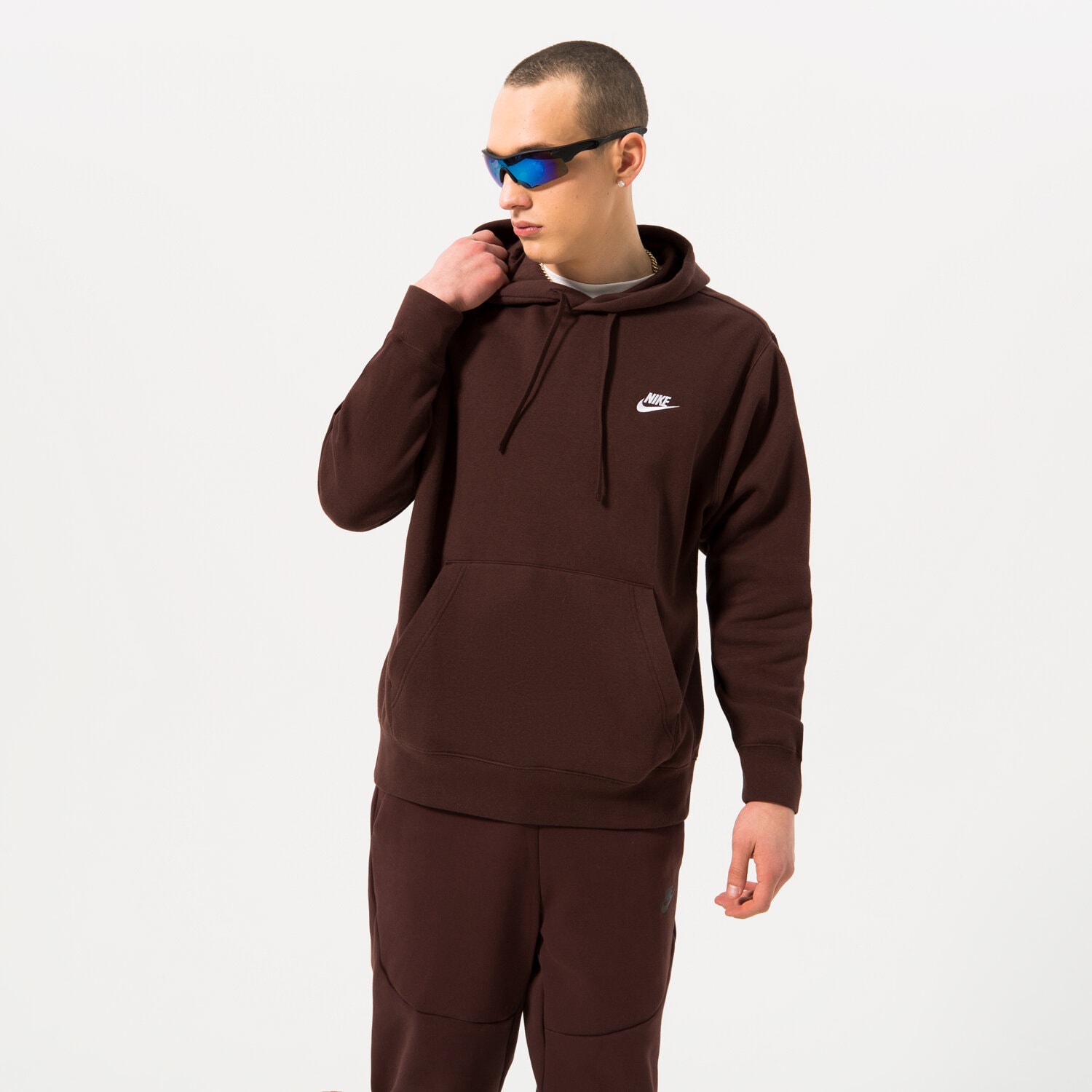 Herren NIKE HOODIE SPORTSWEAR CLUB FLEECE BV2654-227 Braun