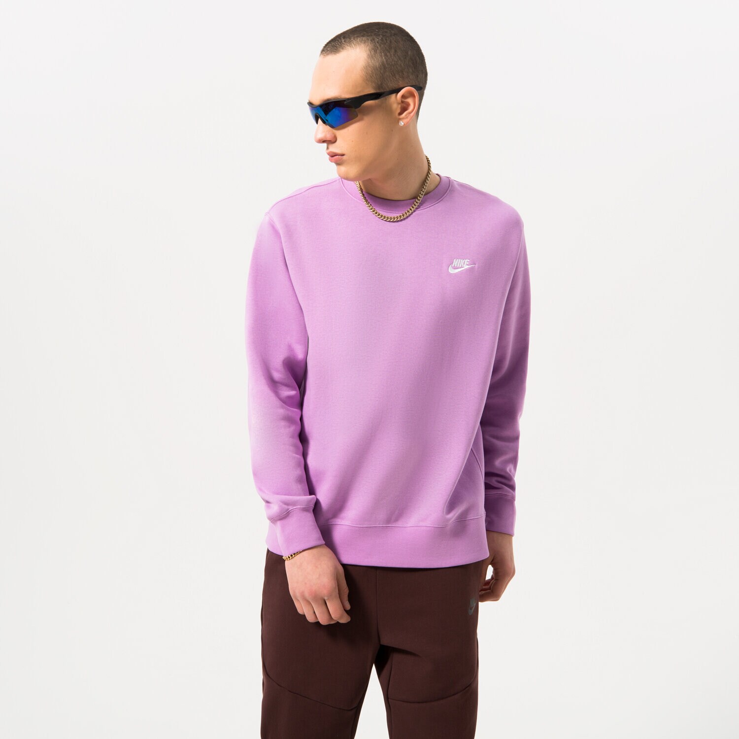 Herren NIKE SWEATSHIRT SPORTSWEAR CLUB FLEECE BV2662-591 Violet