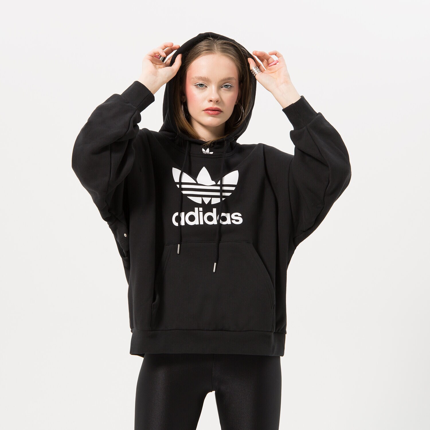 Damen ADIDAS HOODIE TREFOIL HOODIE IC5576 Schwarz