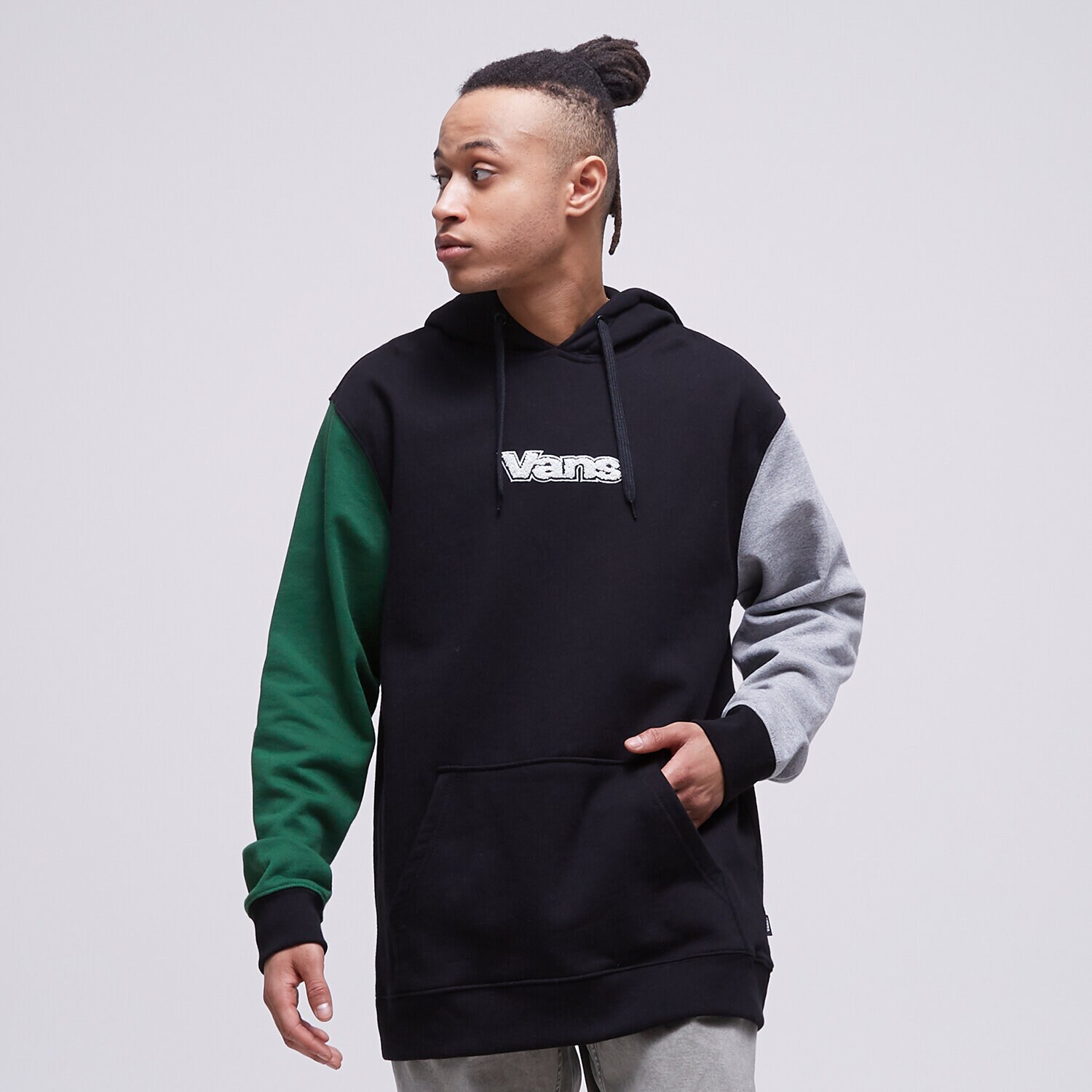 Herren VANS HOODIE VANS COLORBLOCK PO BLACK VN0007VXBVA1 Schwarz