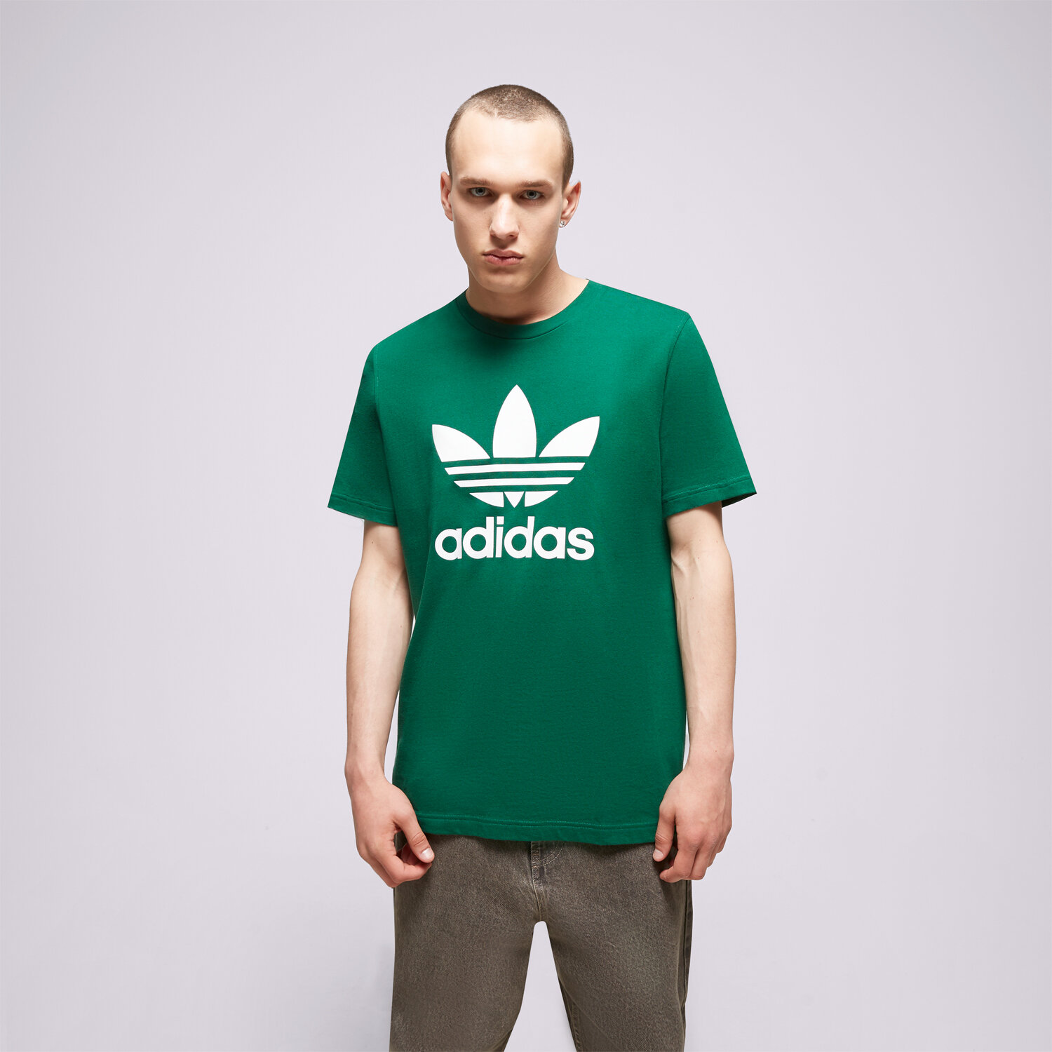 ADIDAS T SHIRT TREFOIL Grun IA4819 Sizeer