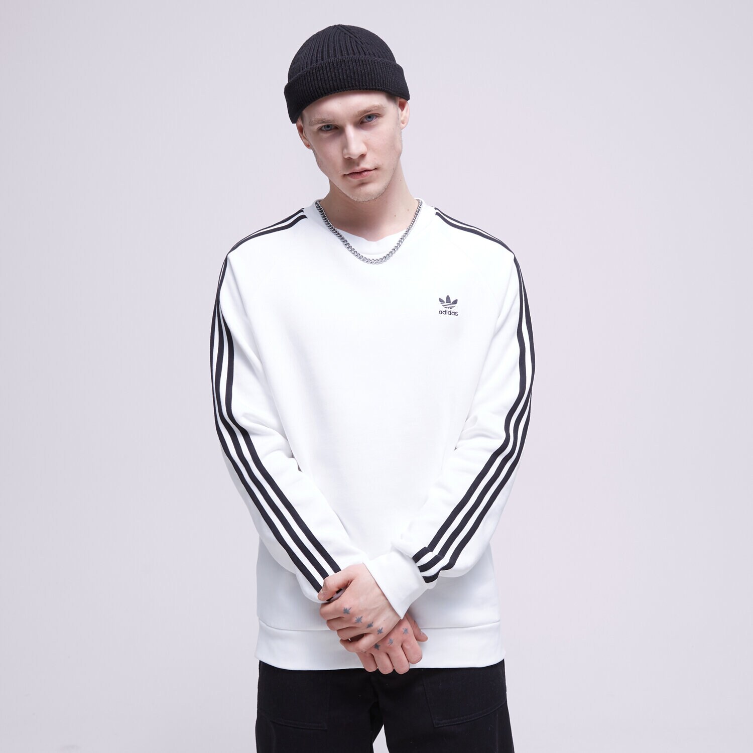 Herren ADIDAS SWEATSHIRT 3-STRIPES CREW IA4862 Weiß