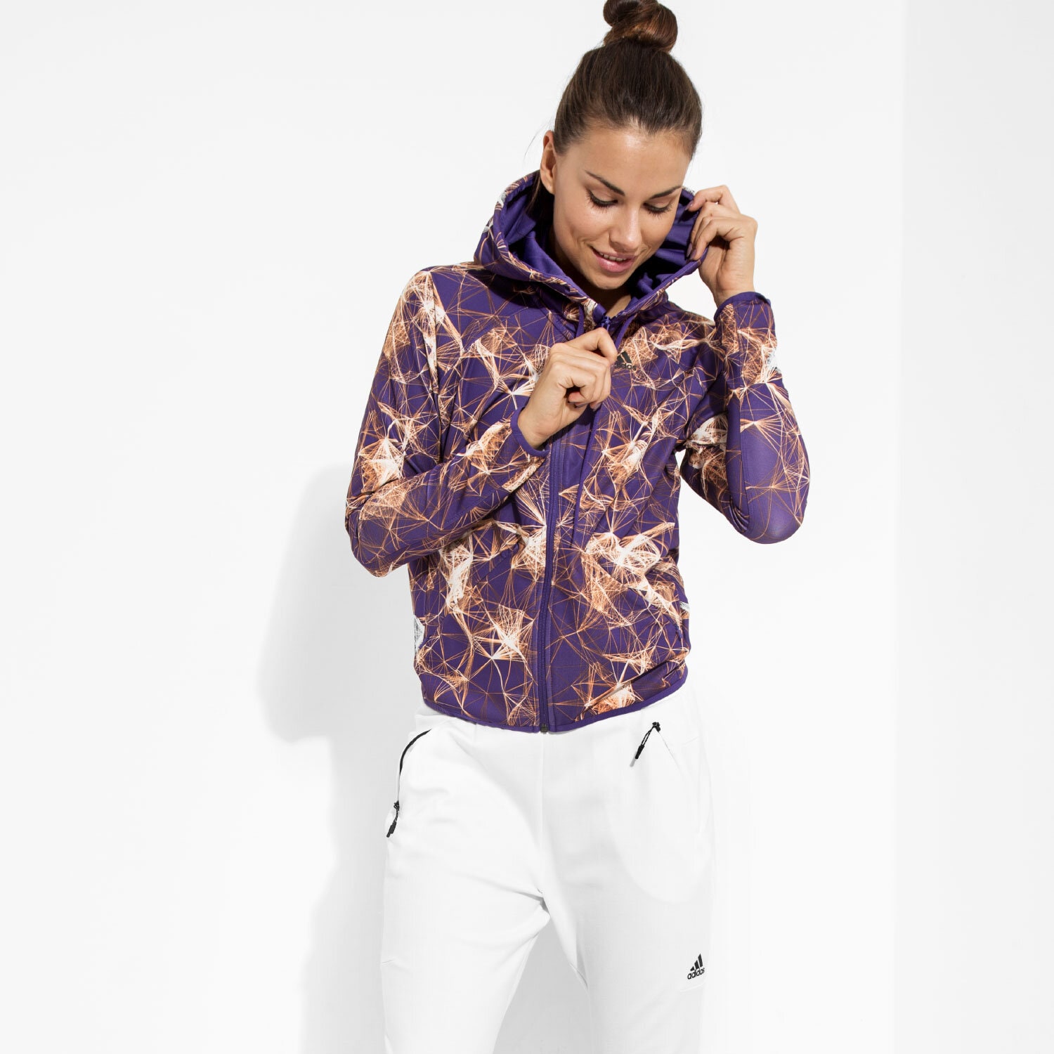 Damen ADIDAS SWEATSHIRT GYM FZ HOODY AOP AY5444 Multicolor