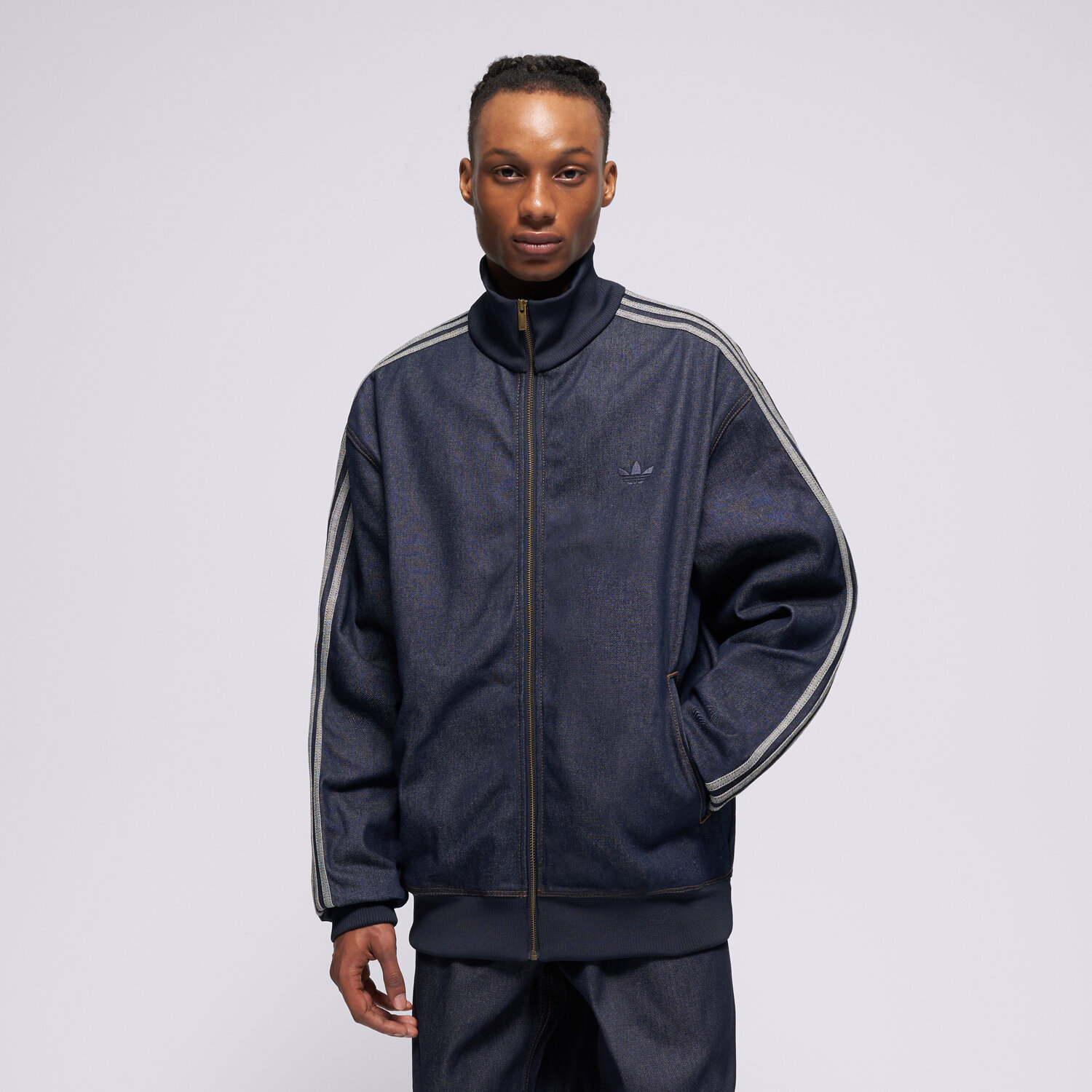 Herren Übergangsjacke ADIDAS JACKE DENIM FB TT KS4971 Dunkelblau