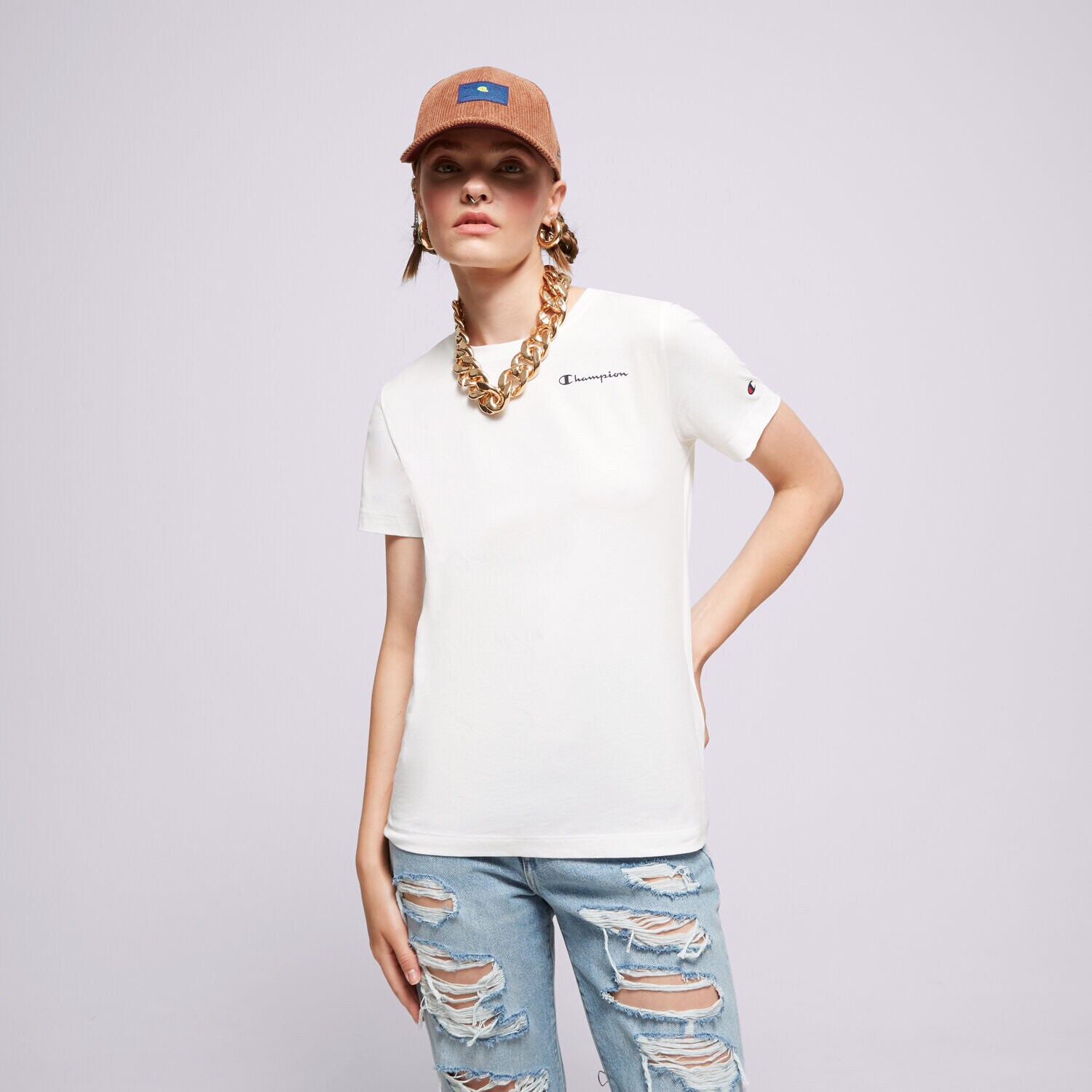 Damen T-Shirt CHAMPION T-SHIRT CREWNECK T-SHIRT 116934WW001 Weiß