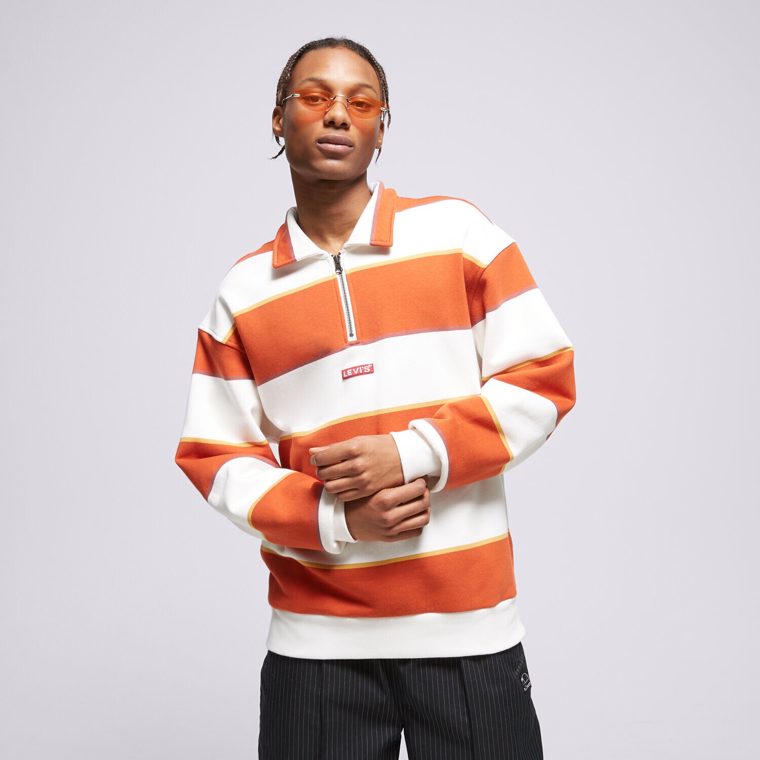 Herren LEVI'S SWEATSHIRT RELAXED BABYTAB 1/4 ZIP A51560000 Multicolor