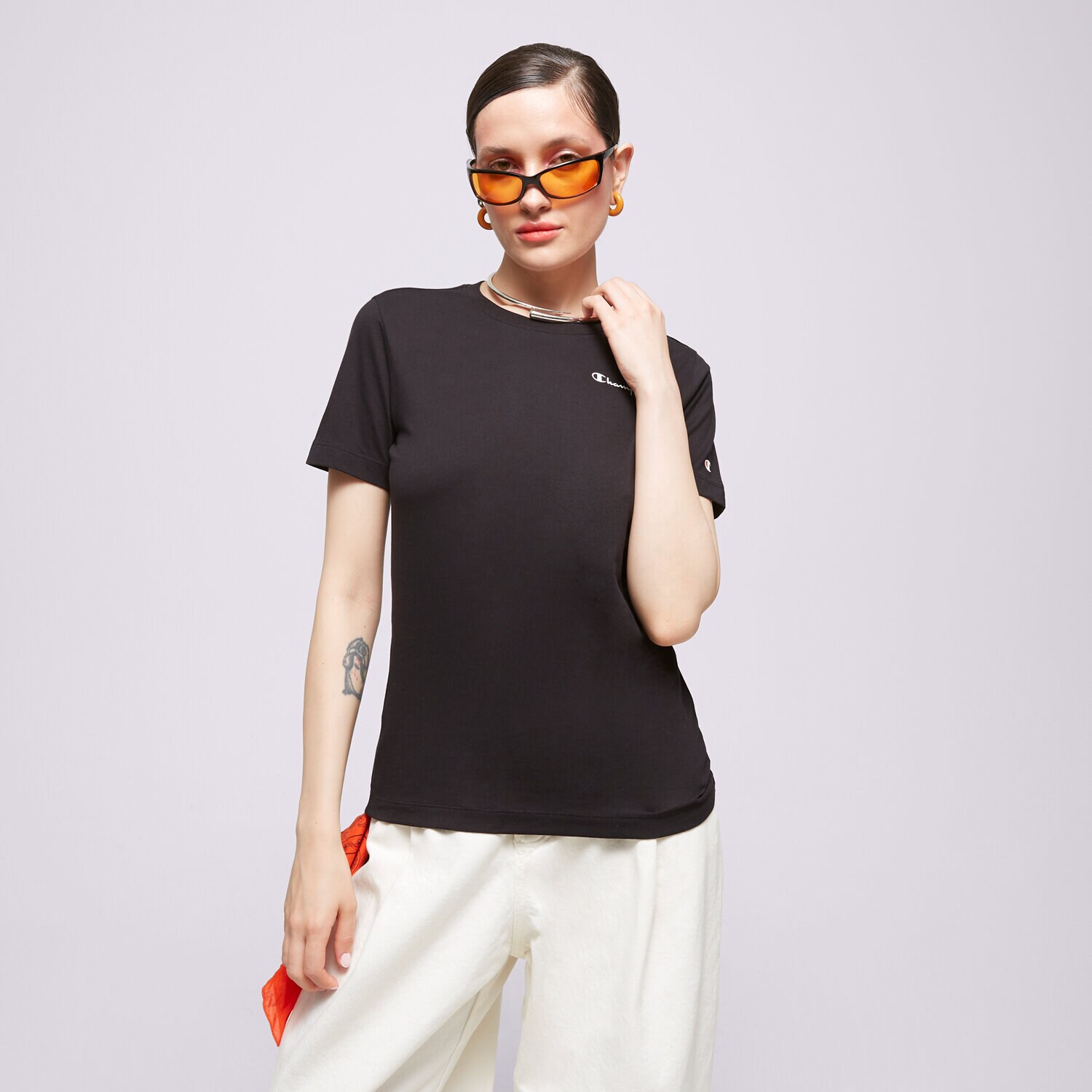 Damen T-Shirt CHAMPION T-SHIRT CREWNECK T-SHIRT 116934KK001 Schwarz