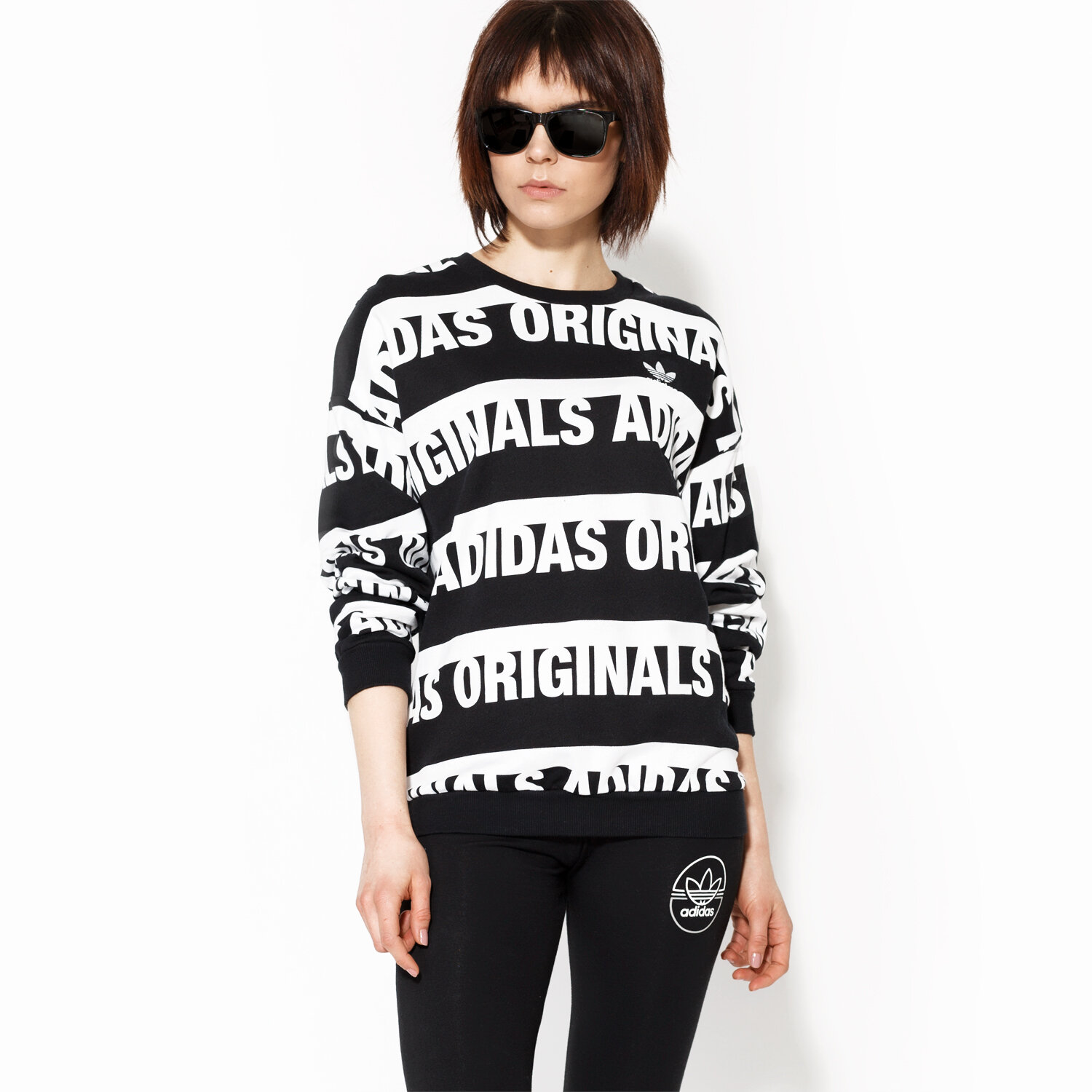 Damen ADIDAS SWEATSHIRT TREFOIL SWEATER BJ8297 Schwarz