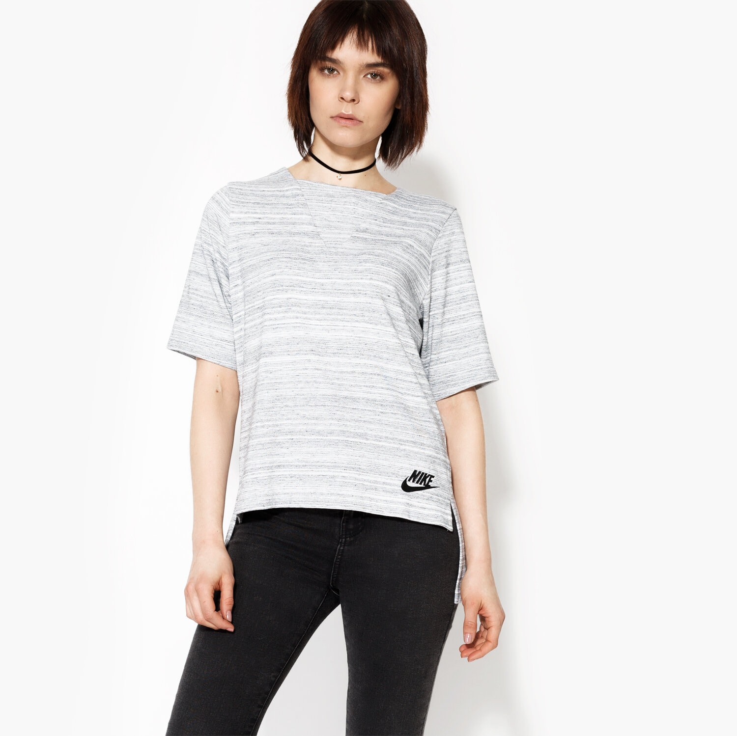 Damen T-Shirt NIKE T-SHIRT SS NSW AV15 TOP KNT 838954100 Grau