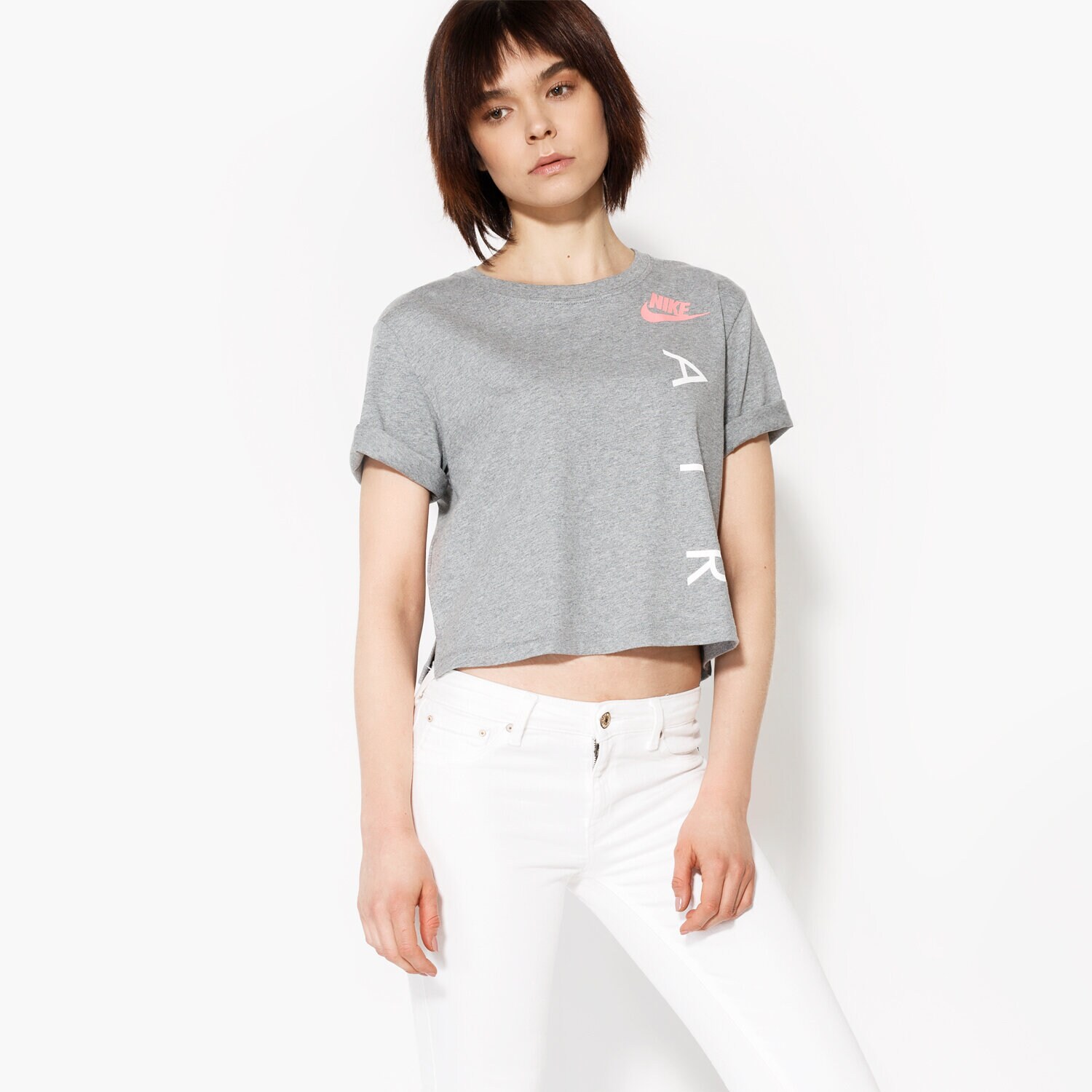 Damen T-Shirt NIKE T-SHIRT SS NSW TOP AIR 856867091 Grau