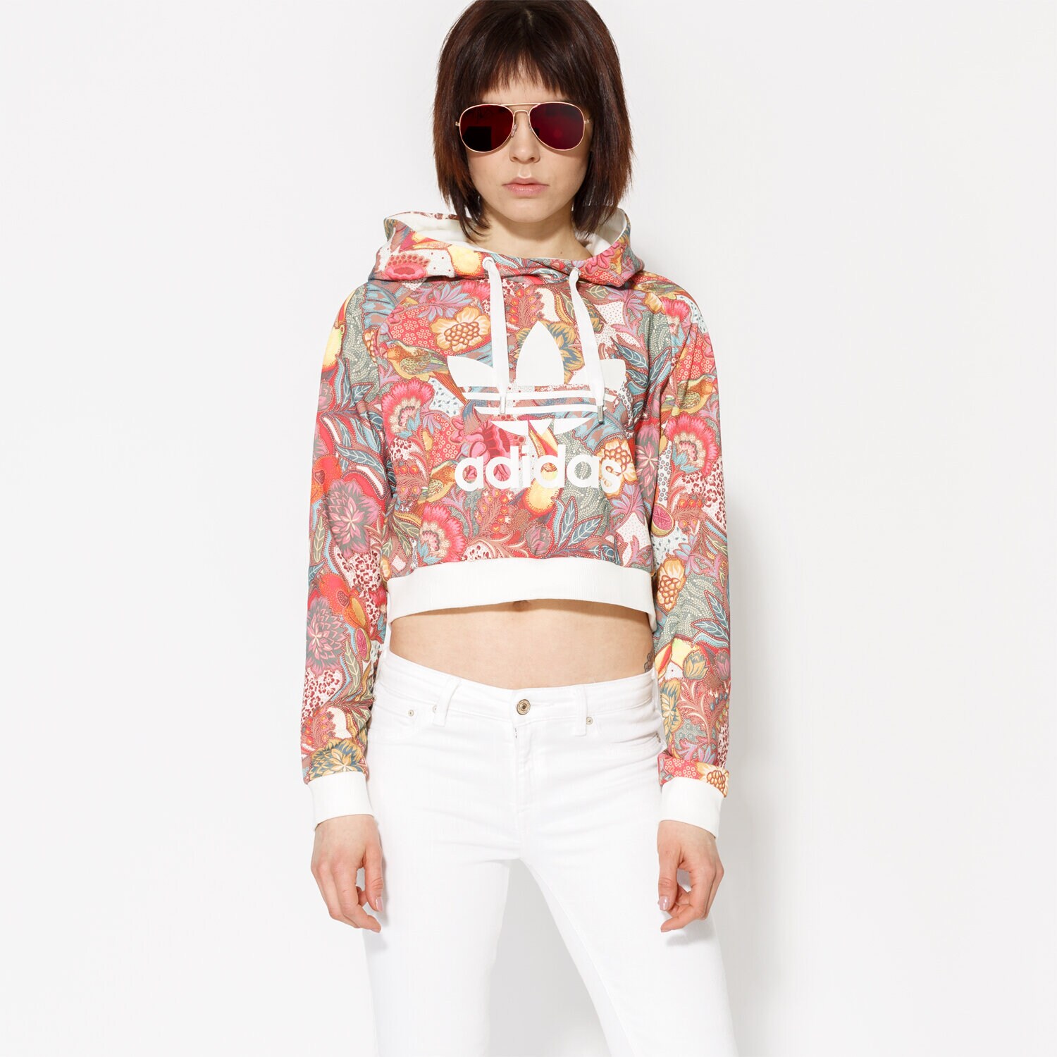 Damen ADIDAS SWEATSHIRT F CROP HOODIE BJ8407 Multicolor