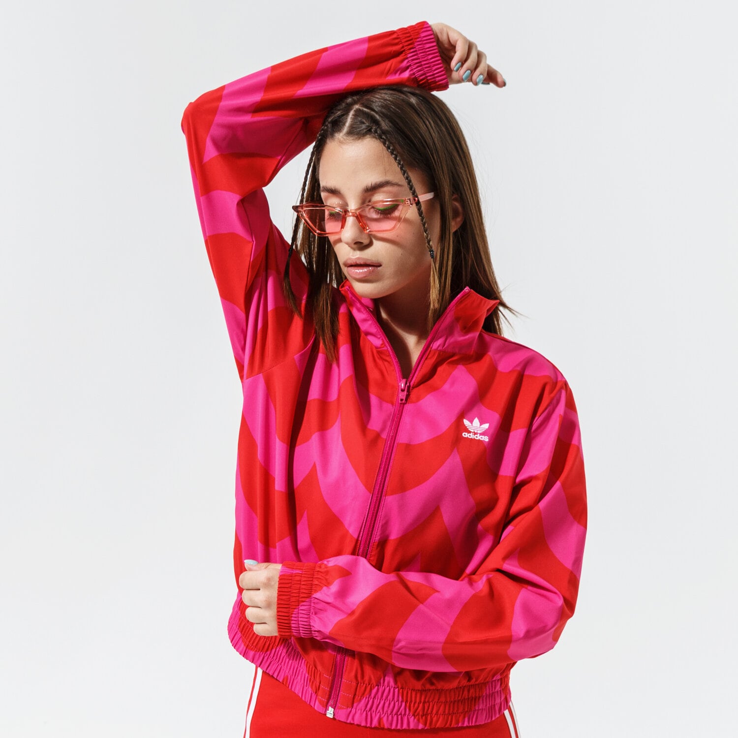 Damen ADIDAS SWEATSHIRT MIT REIßVERSCHLUSS TRACK TOP  H20484 Rosa