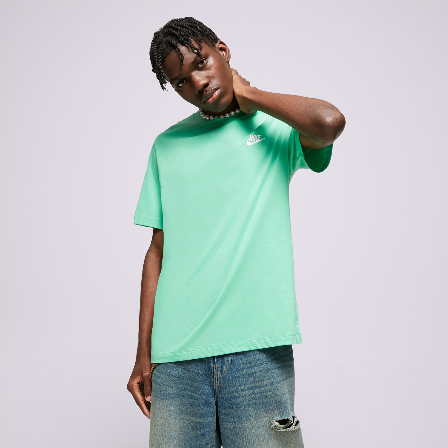 Herren T-Shirt NIKE T-SHIRT SS NIKE SPORTSWEAR CLUB AR4997-363 Grün