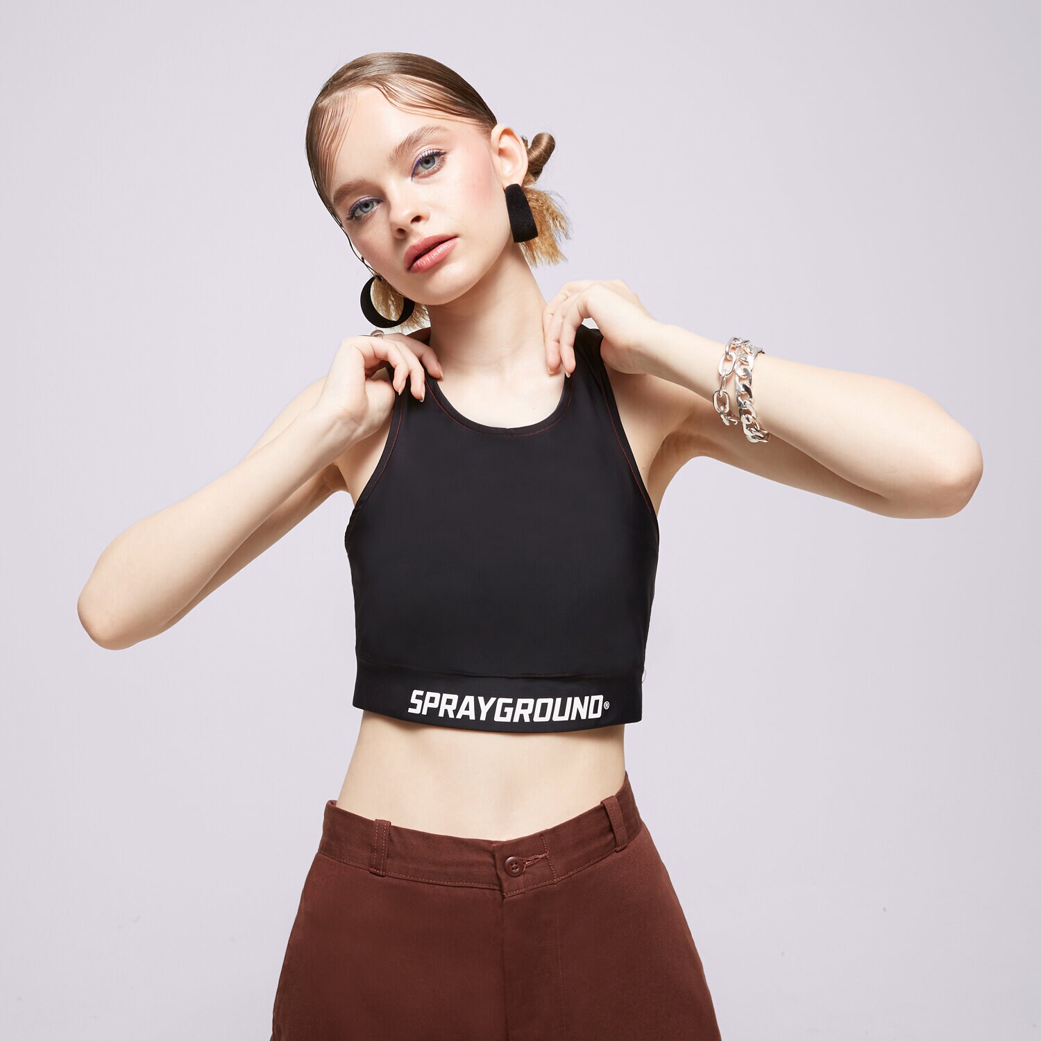 Damen T-Shirt SPRAYGROUND BRA SP179 SP179-BLACK Schwarz