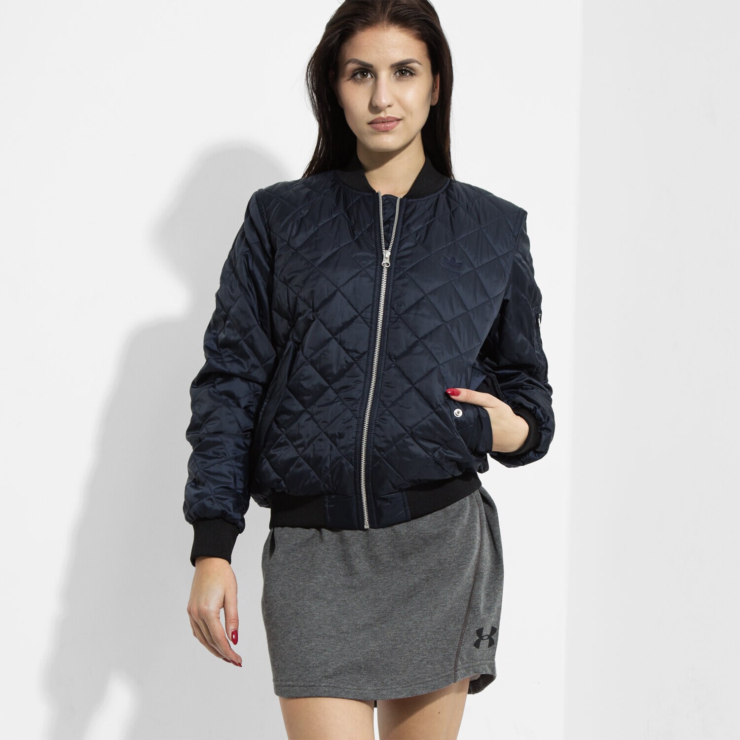 Damen Winterjacke ADIDAS JACKE BOMBER JACKET AY4754 Dunkelblau