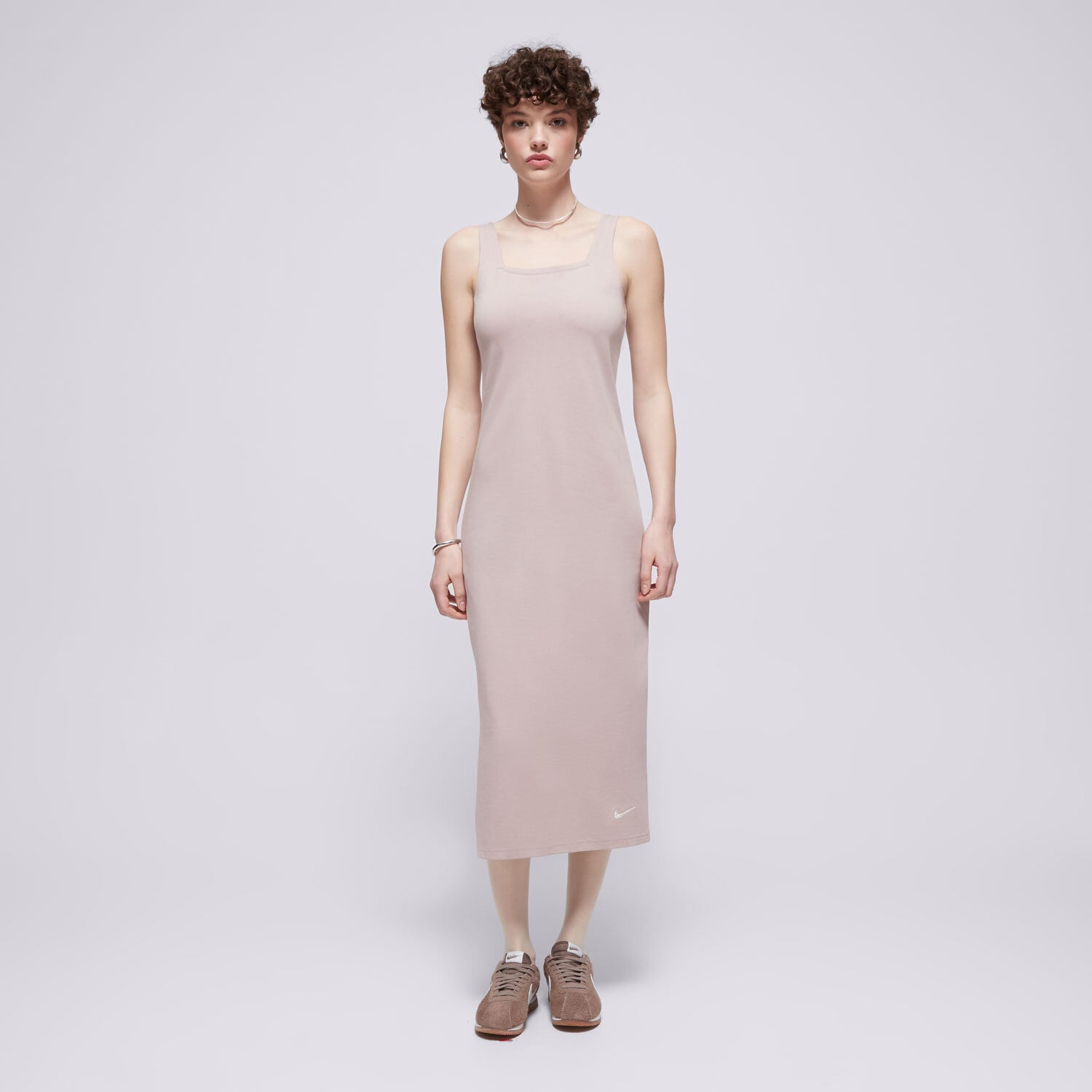 Damen Kleid NIKE KLEID W NSW JRSY CAMI TRAININGSANZUGS MIDI DV7954-272 Beige