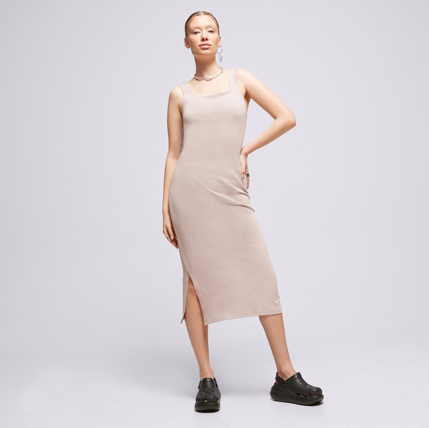 Damen Kleid NIKE KLEID W NSW JRSY CAMI TRAININGSANZUGS MIDI DV7954-272 Beige