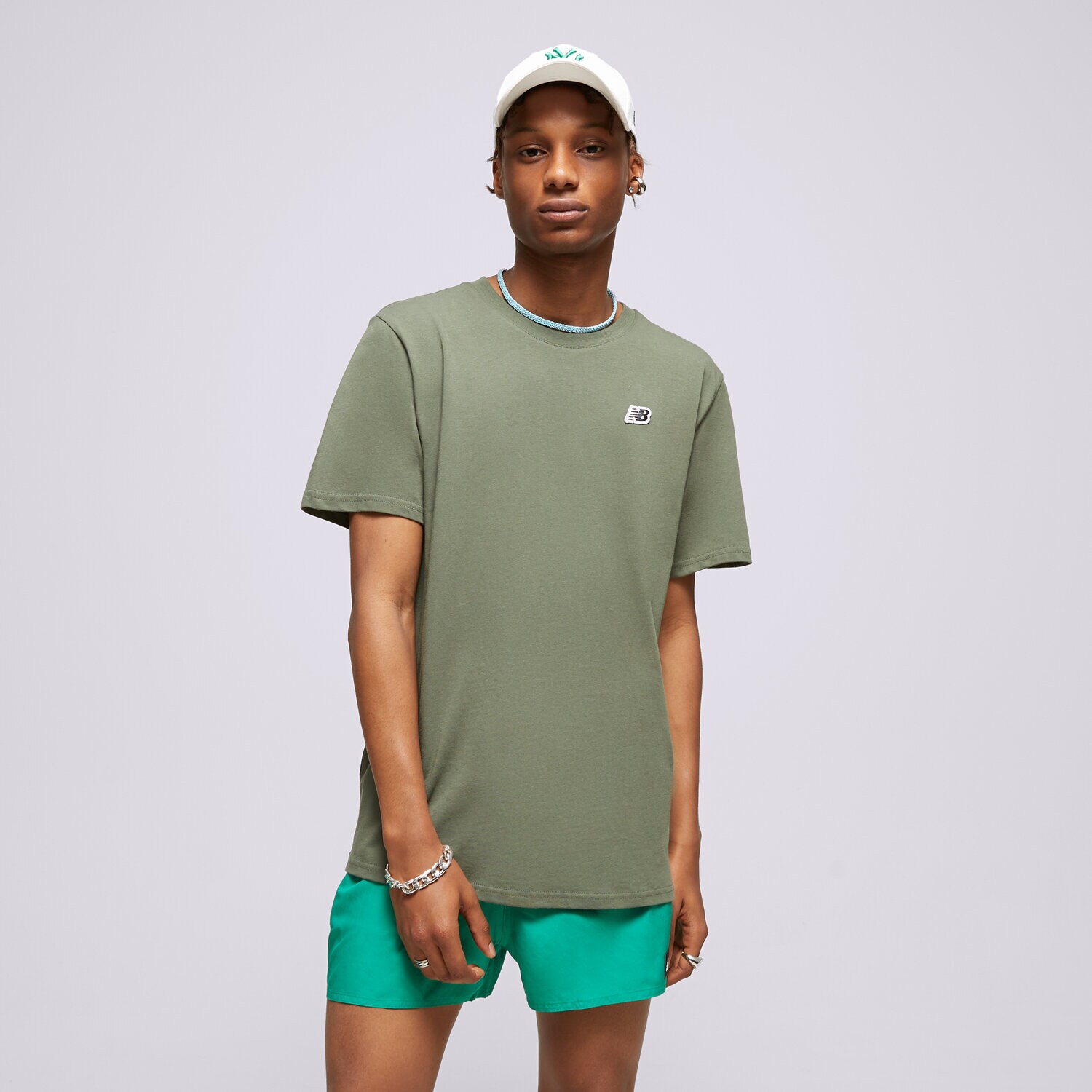 Herren T-Shirt NEW BALANCE T-SHIRT SMALL LOGO TEE MT23600DON Grün