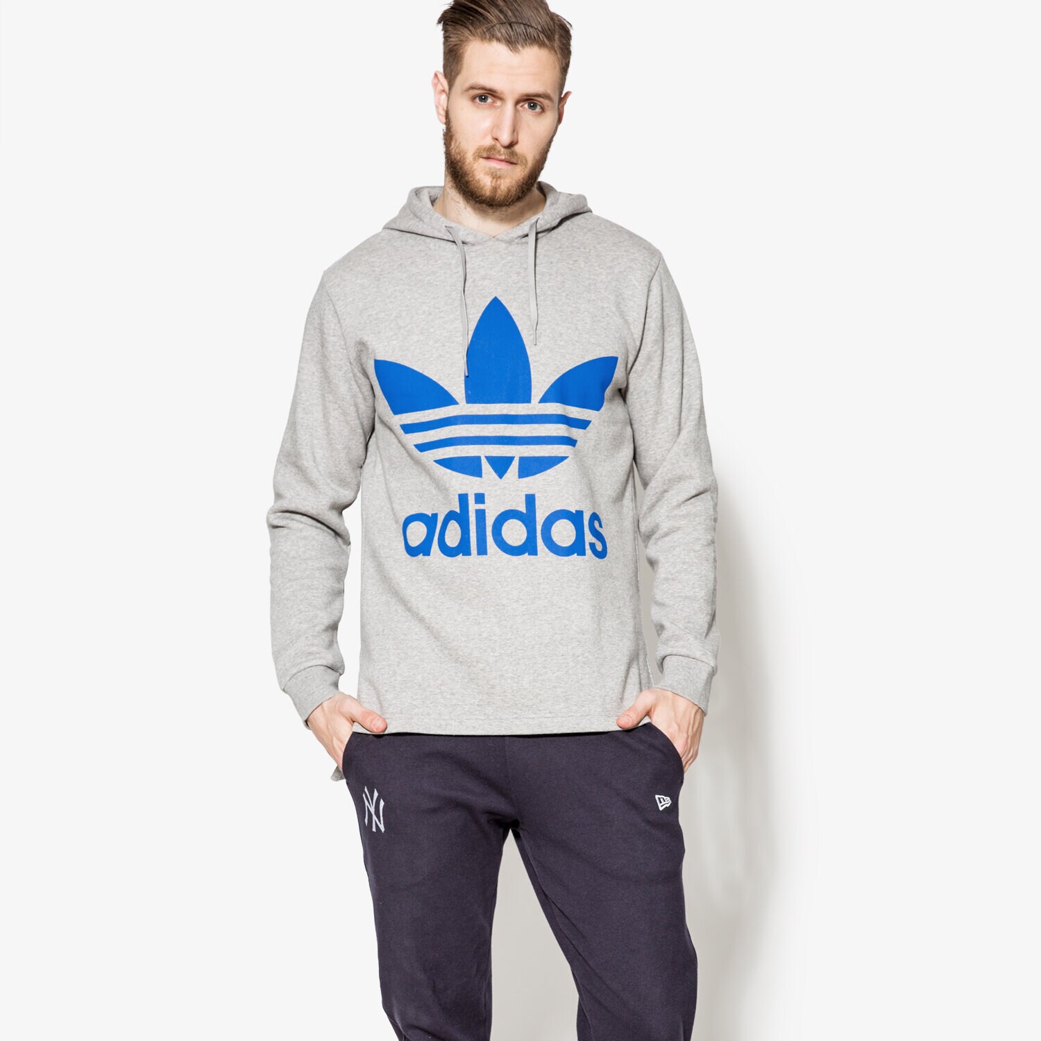 Herren ADIDAS SWEATSHIRT NYC BLOCK HOODY BP8964 Grau