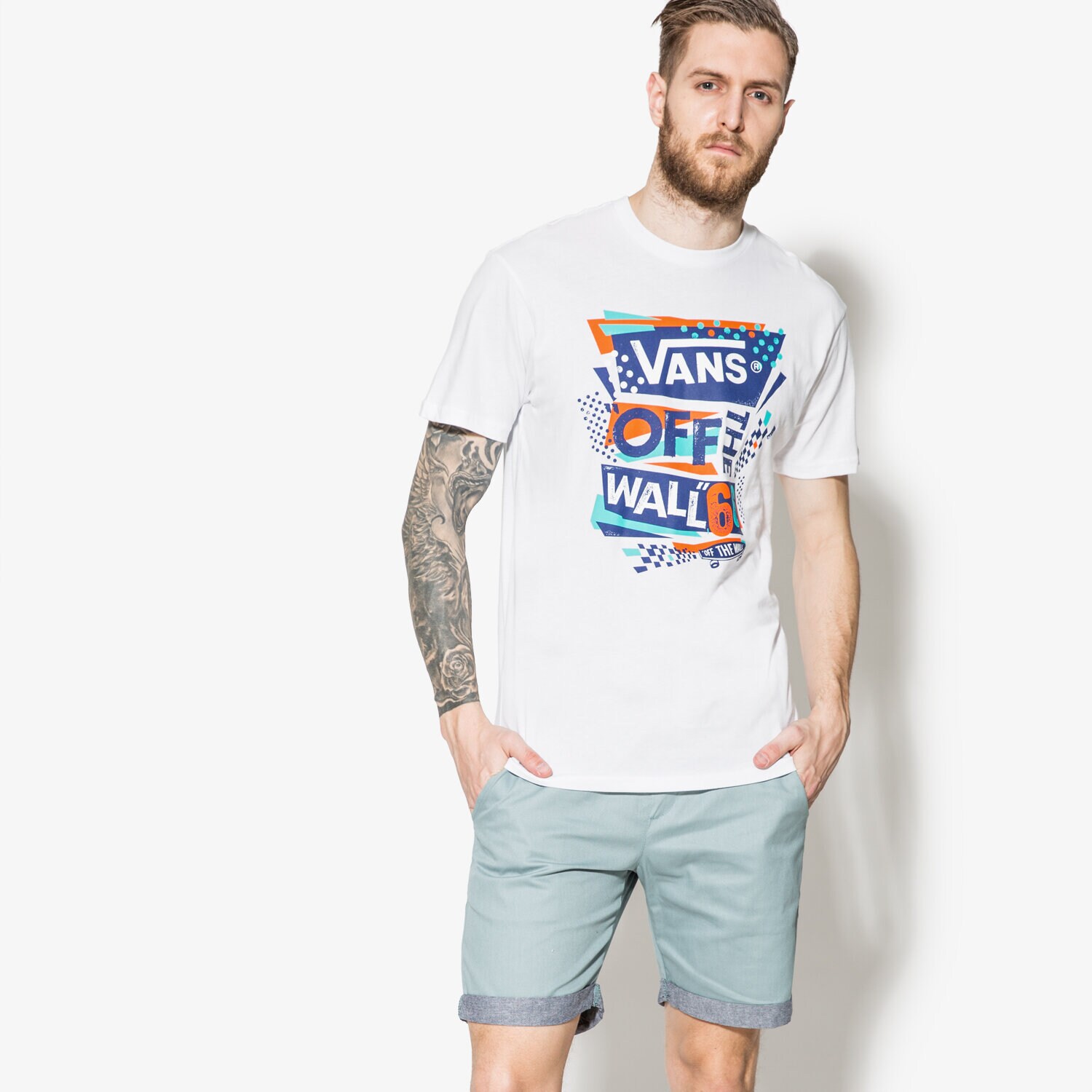 Herren T-Shirt VANS T-SHIRT SS STENCILED II V00WBZM7A Weiß