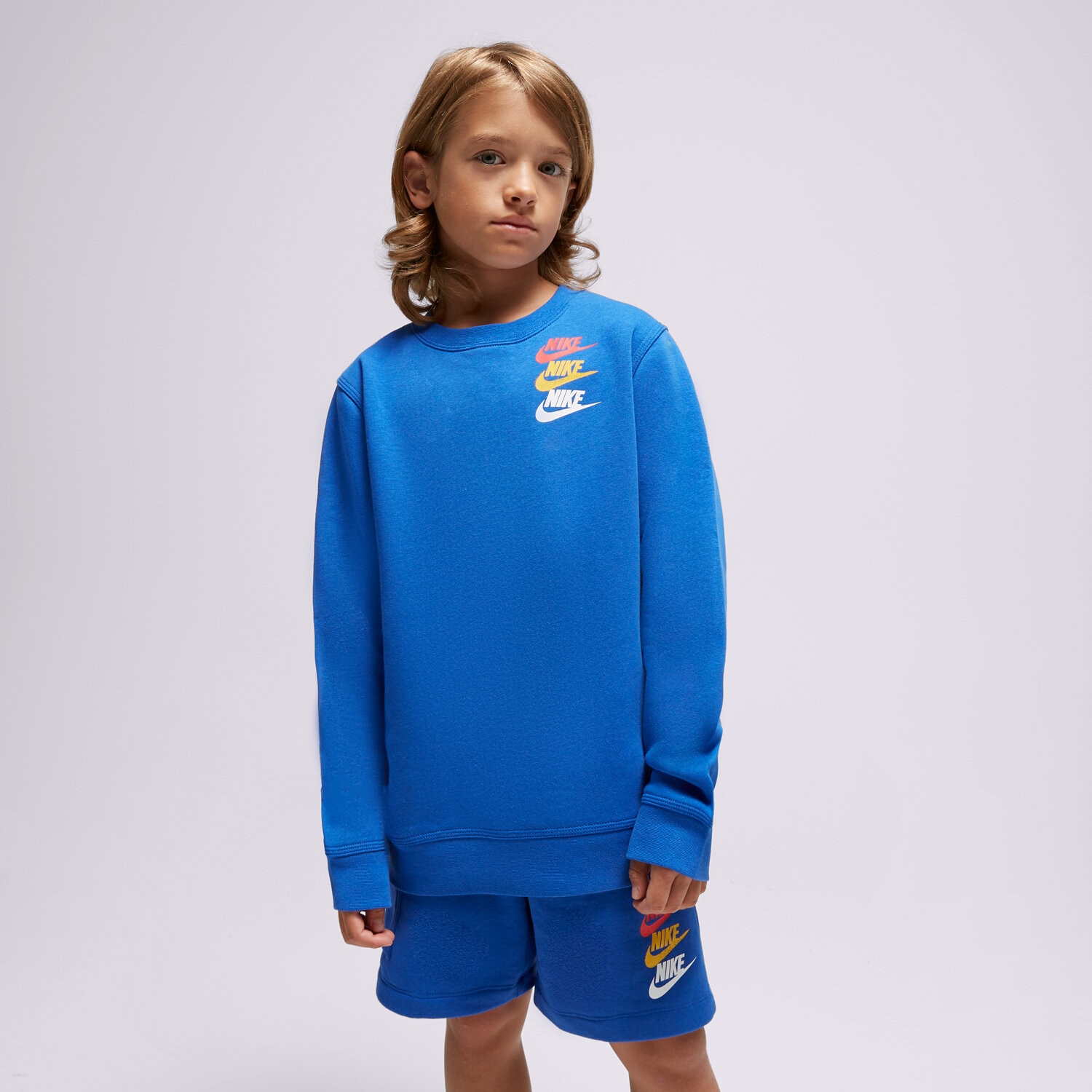 Kinder NIKE HOODIE B NSW SI FLC CREW BB FD1199-480 Blau