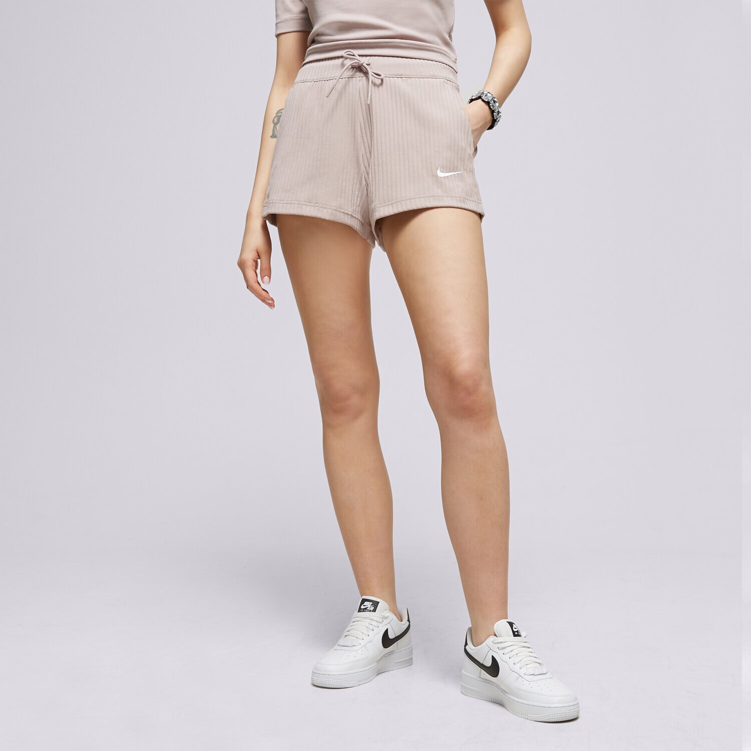 Damen Shorts NIKE SHORTS W NSW RIB JRSY DV7862-272 Beige
