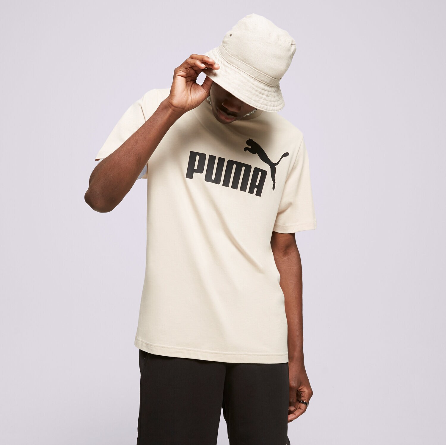 Herren T-Shirt PUMA T-SHIRT ESS+ 2 COL SMALL LOGO TEE 58666785 Beige