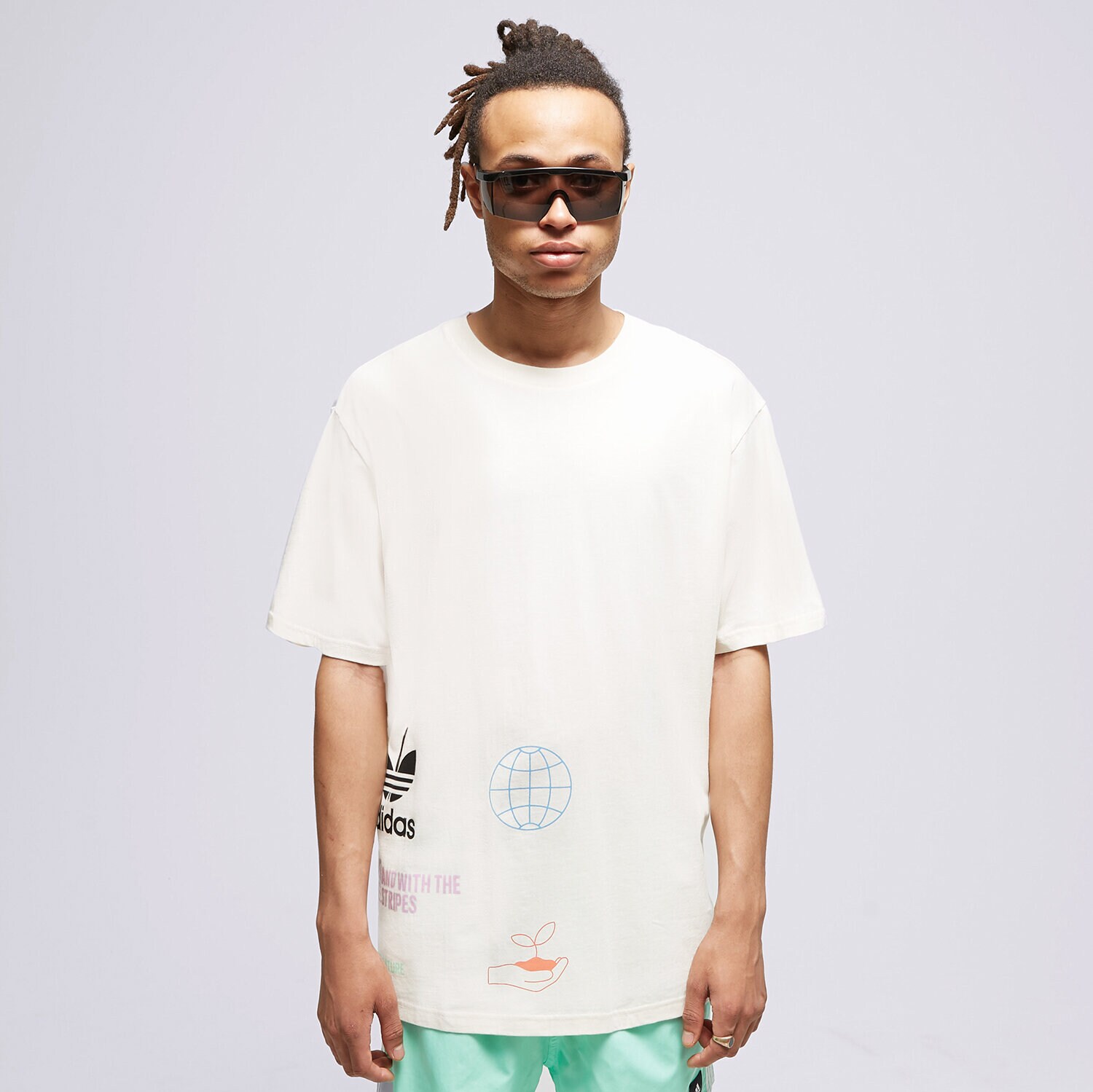 Herren T-Shirt ADIDAS T-SHIRT MW NATURE LOGO HI2963 Weiß