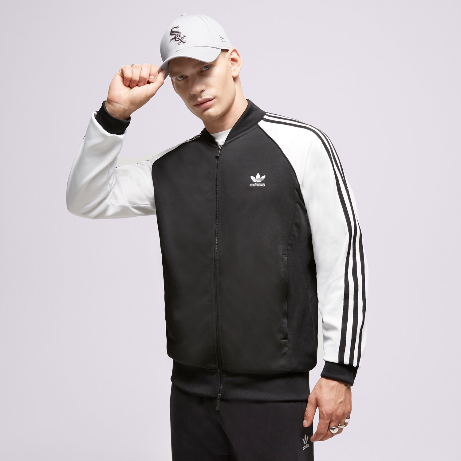 Herren ADIDAS SWEATSHIRT MIT REIßVERSCHLUSS SST IK7025 Schwarz