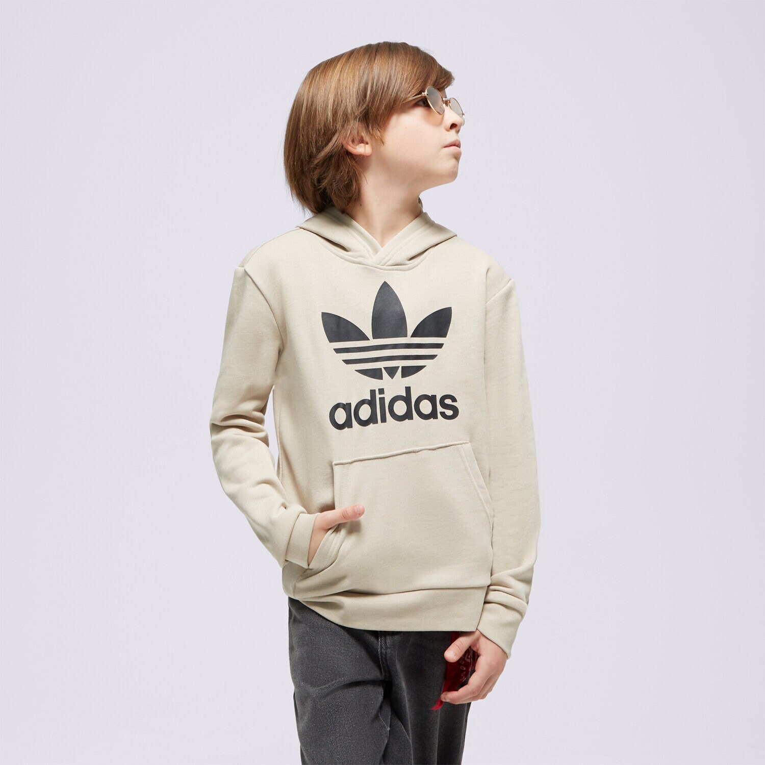 Kinder ADIDAS HOODIE TREFOIL HOODIE BOY IJ7204 Beige