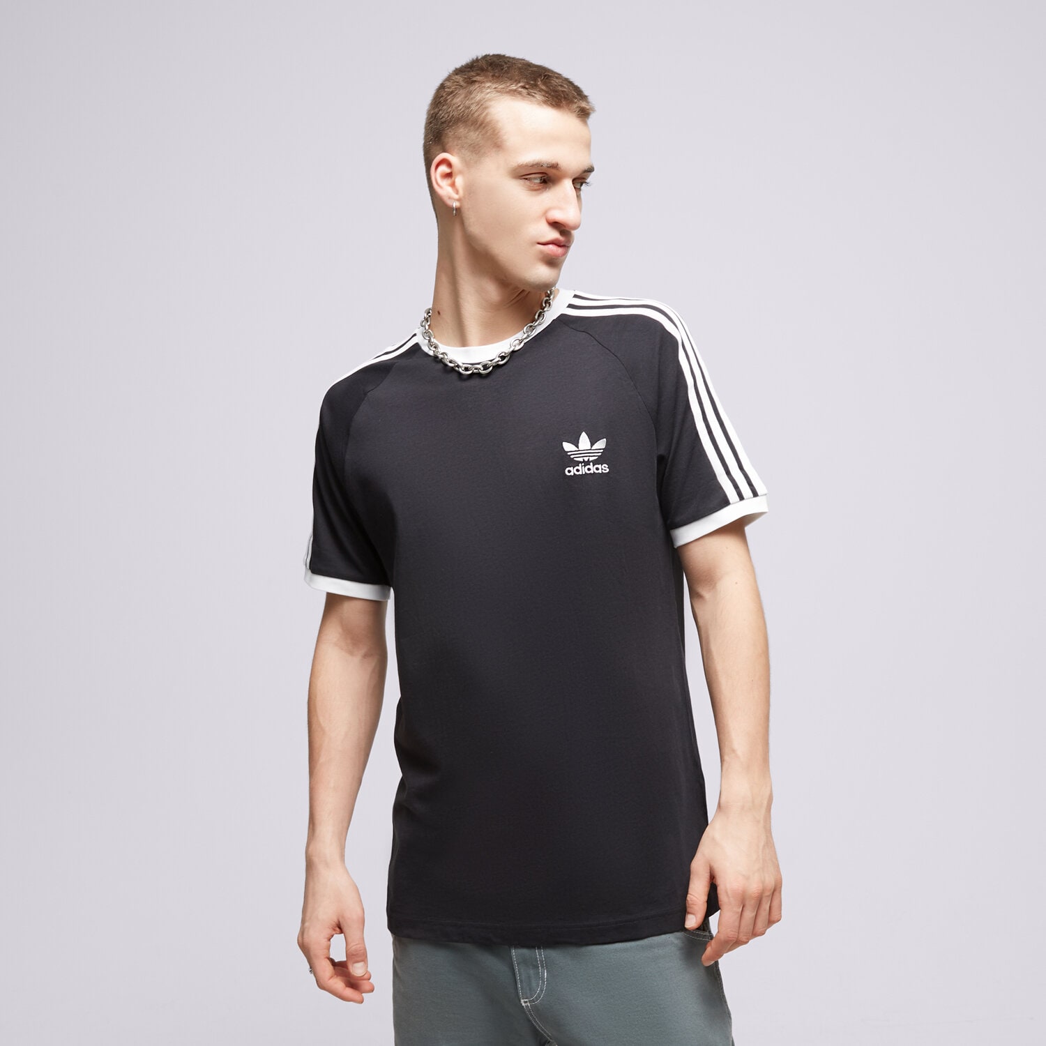 Herren T-Shirt ADIDAS T-SHIRT 3-STRIPES TEE IA4845 Schwarz