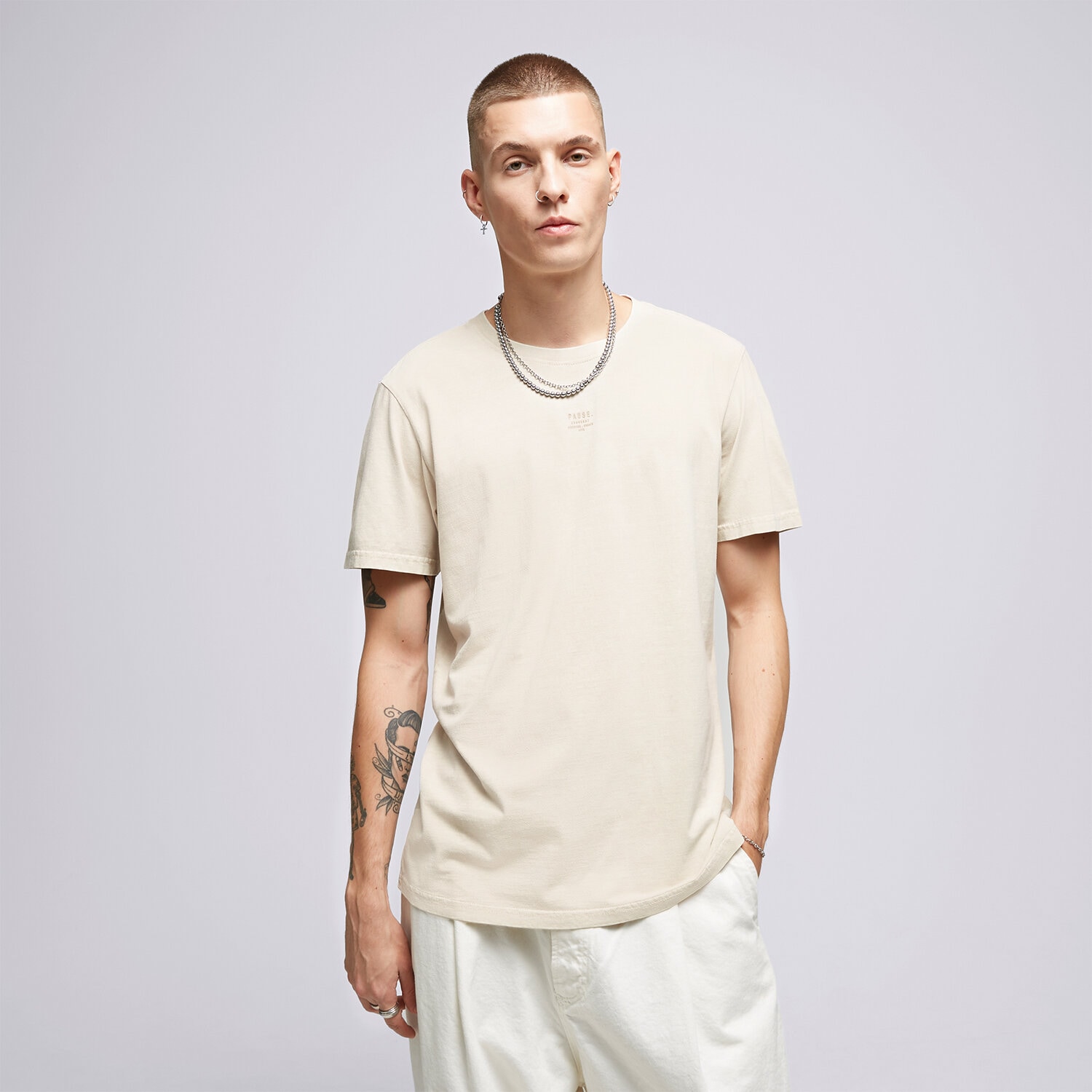 Herren T-Shirt CONFRONT T SHIRT ESSENTIAL T-SHIRT BEIGE CF323TSM41002 Beige