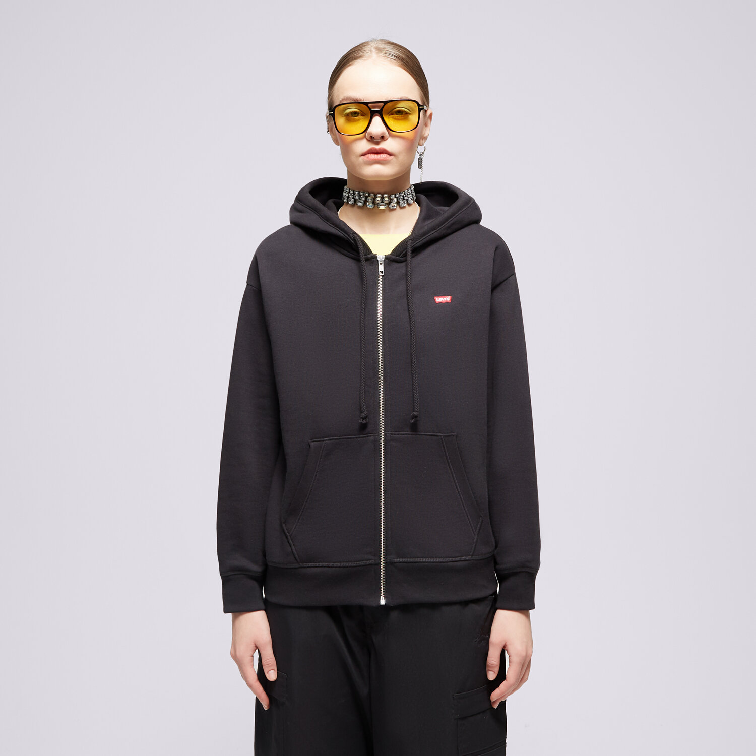 Damen LEVI'S HOODIE STANDARD ZIP A0777-0007 Schwarz