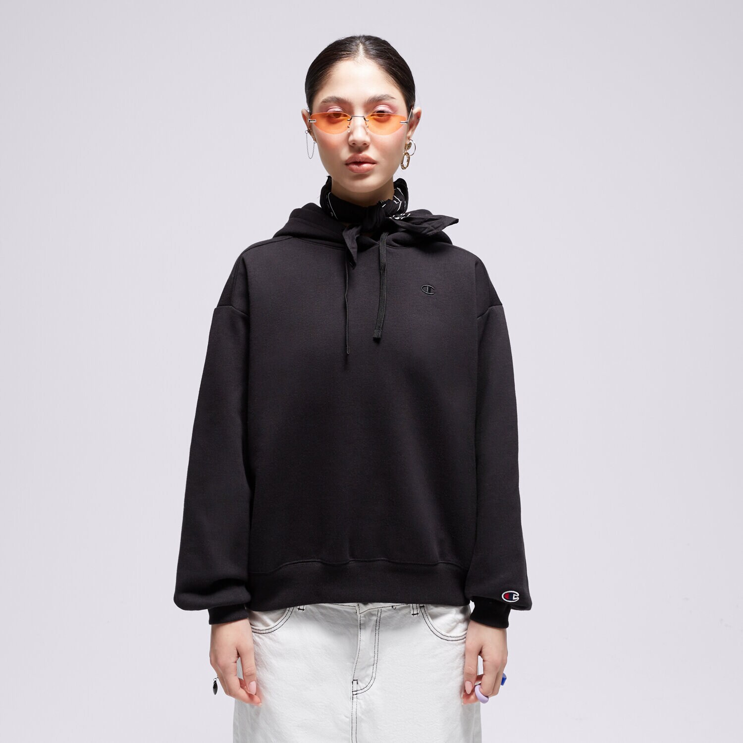 All black champion hoodie hotsell