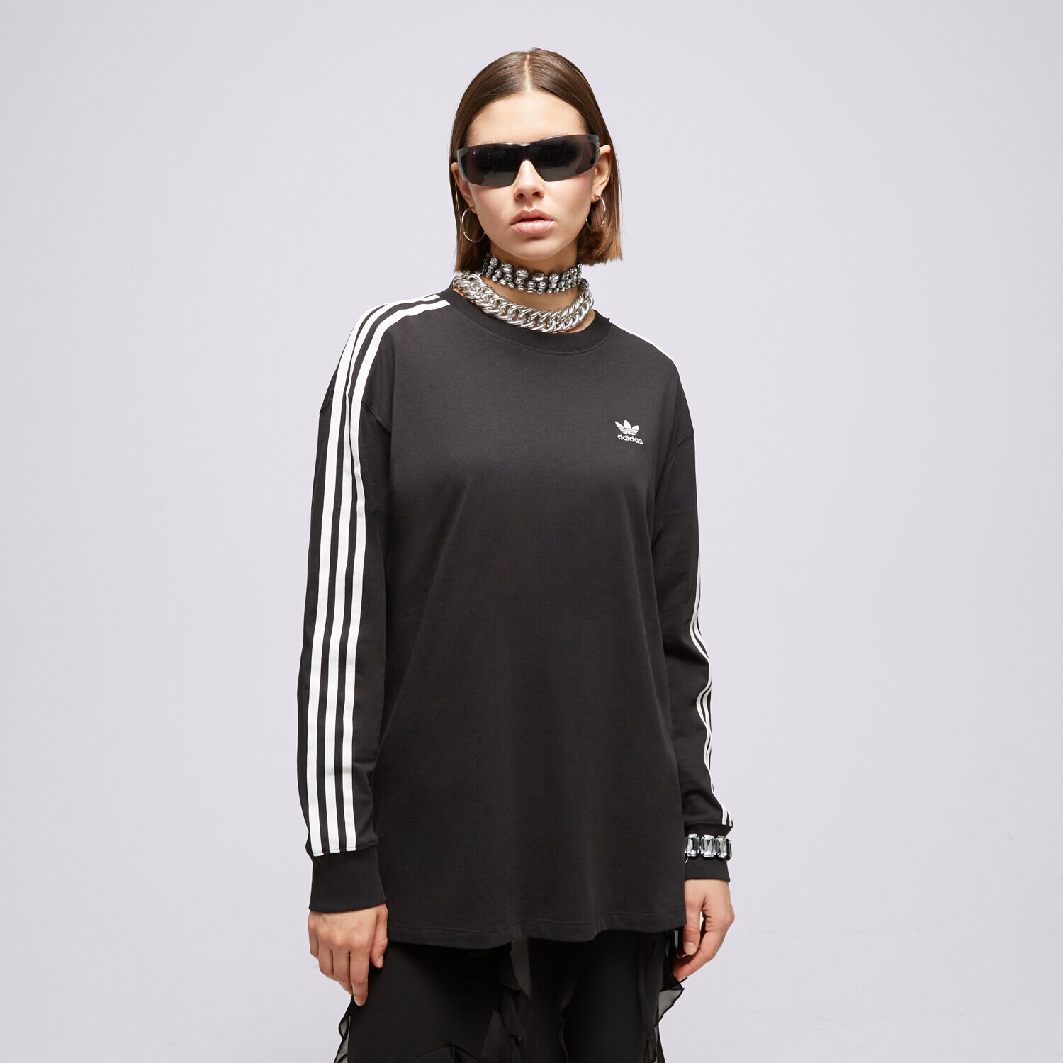 Damen T-Shirt ADIDAS T-SHIRT 3S OS LS IK4053 Schwarz