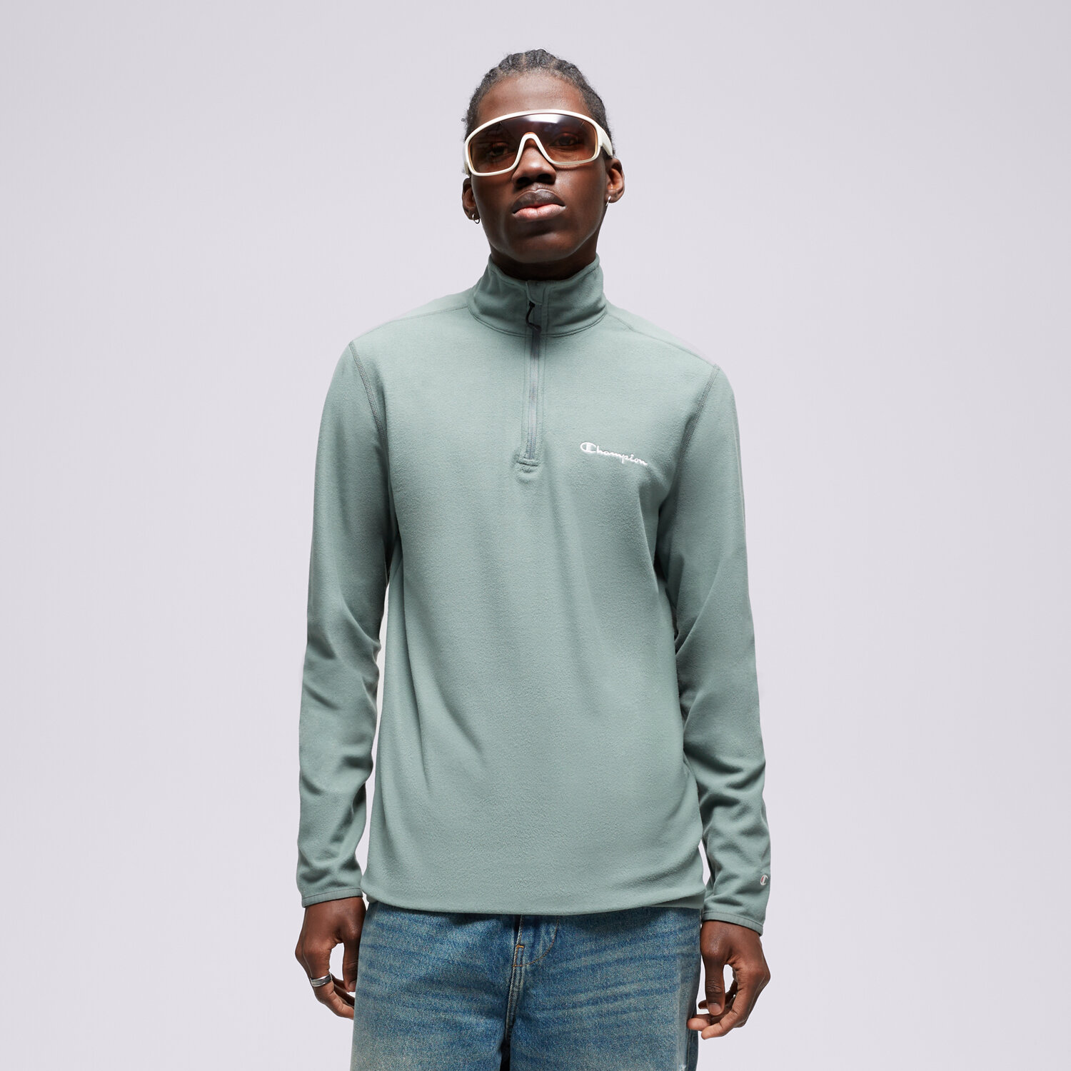 Herren CHAMPION FLEECESHIRT HALF ZIP TOP 216695GS510 Grün
