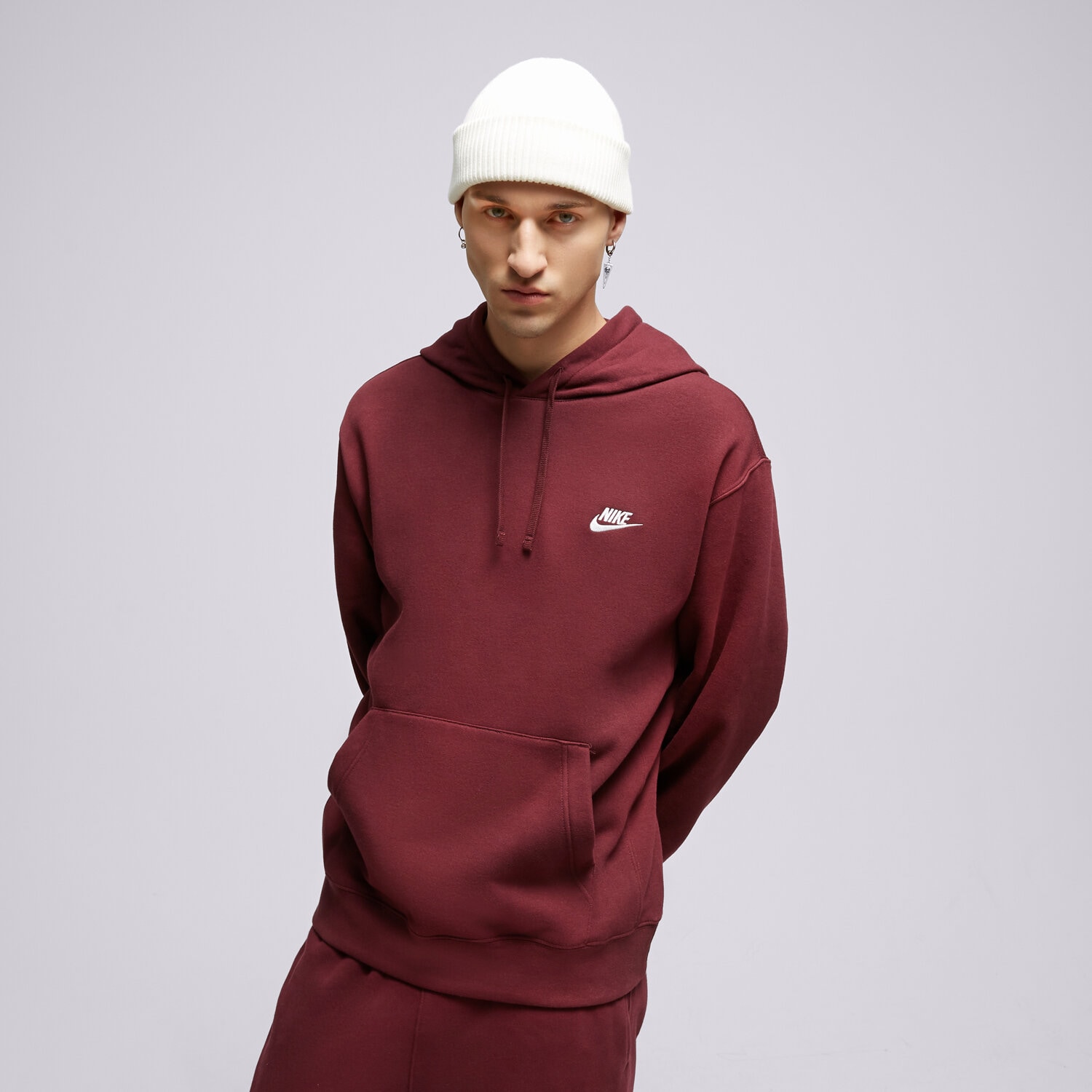 Herren NIKE SWEATSHIRT SPORTSWEAR CLUB FLEECE  BV2654-681 Dunkelrot