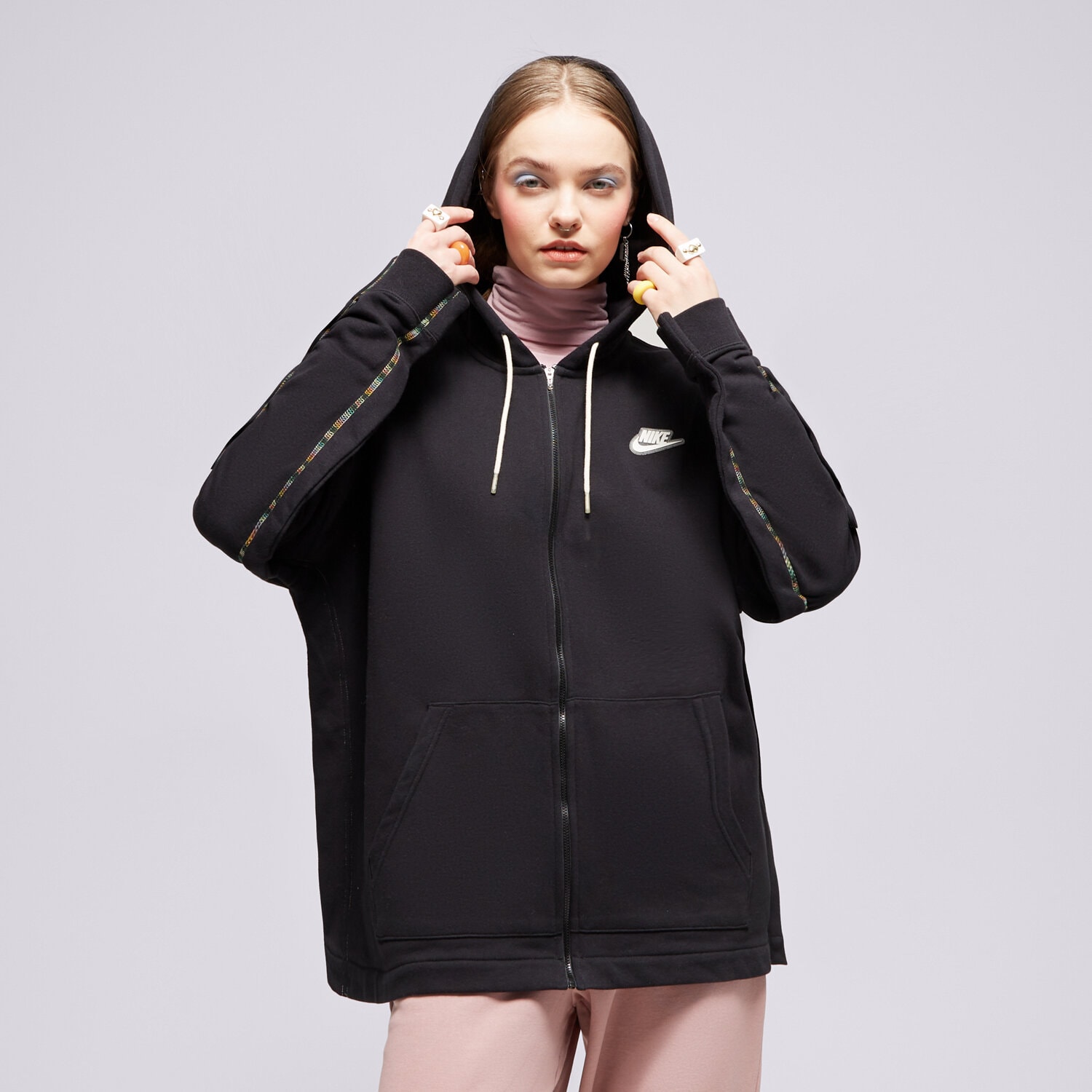 Damen NIKE SWEATSHIRT MIT REIßVERSCHLUSS   Z KAPTUREM CZ8359 CZ8359-010 Schwarz
