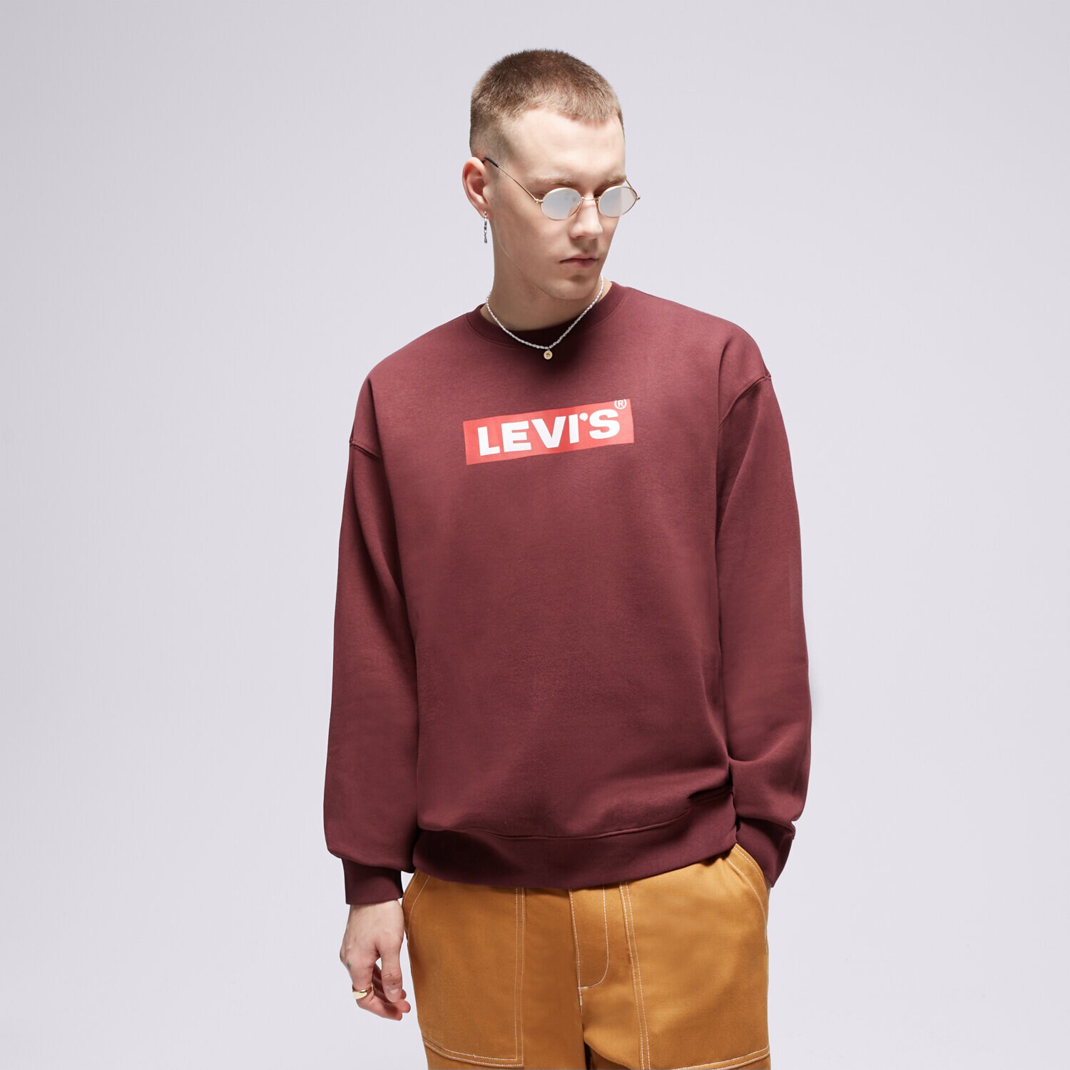 Herren LEVI'S SWEATSHIRT RELAXD GRAPHIC CREW 38712-0209 Dunkelrot